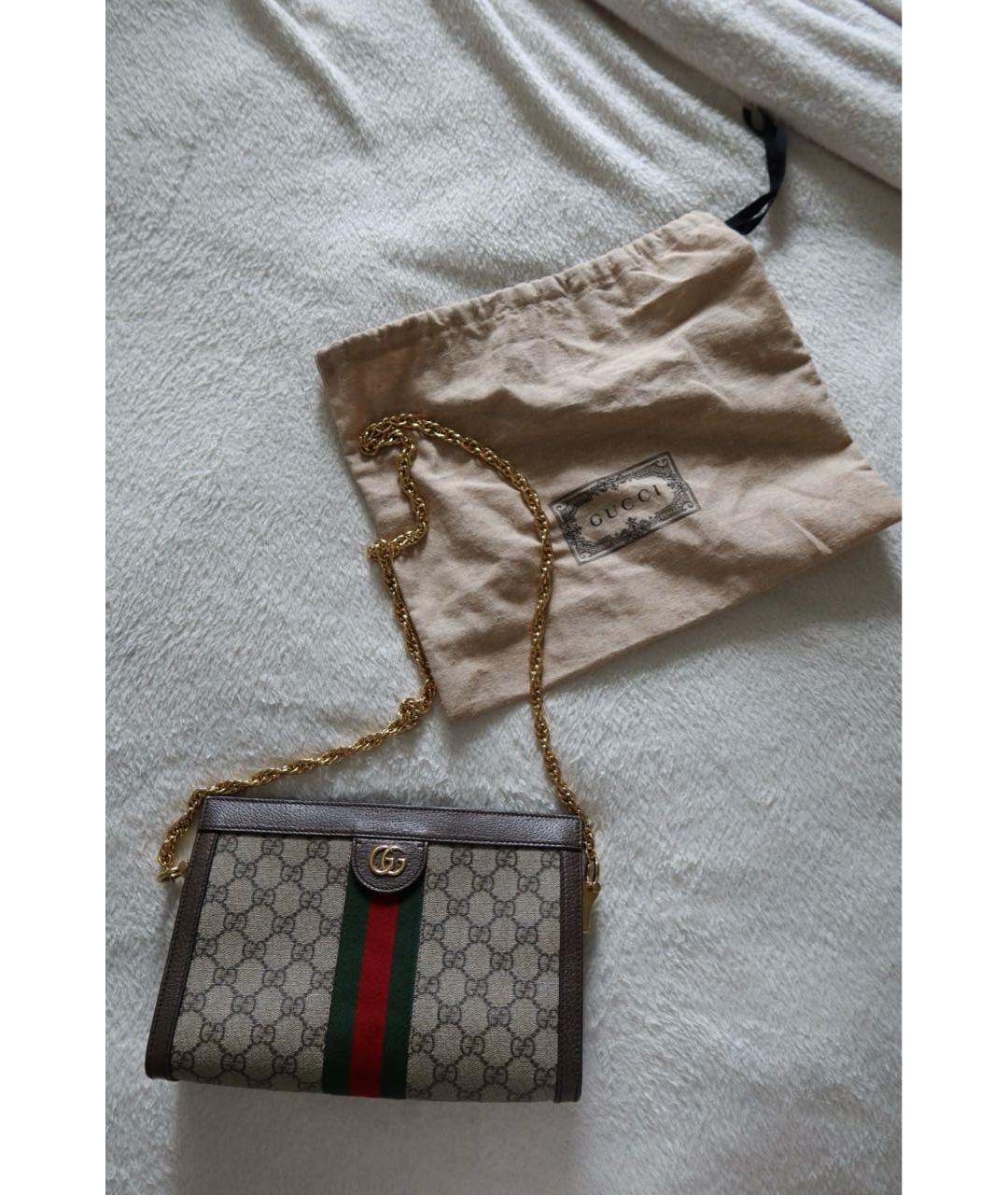 GUCCI Коричневая кожаная сумка через плечо, фото 8