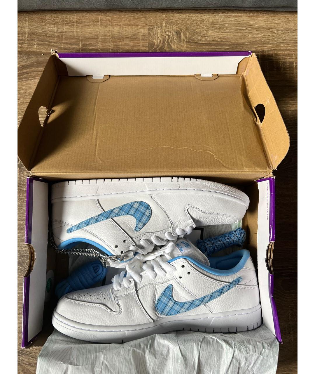 NIKE Белые кожаные низкие кроссовки / кеды, фото 6