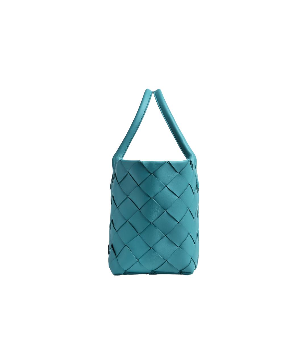 BOTTEGA VENETA Бирюзовая кожаная сумка тоут, фото 2