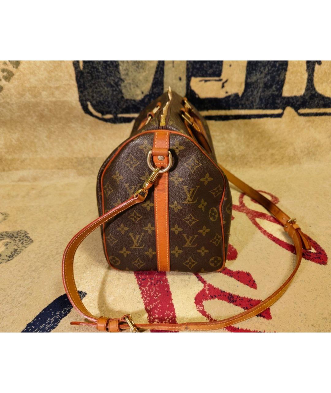 LOUIS VUITTON Коричневая сумка с короткими ручками из искусственной кожи, фото 3