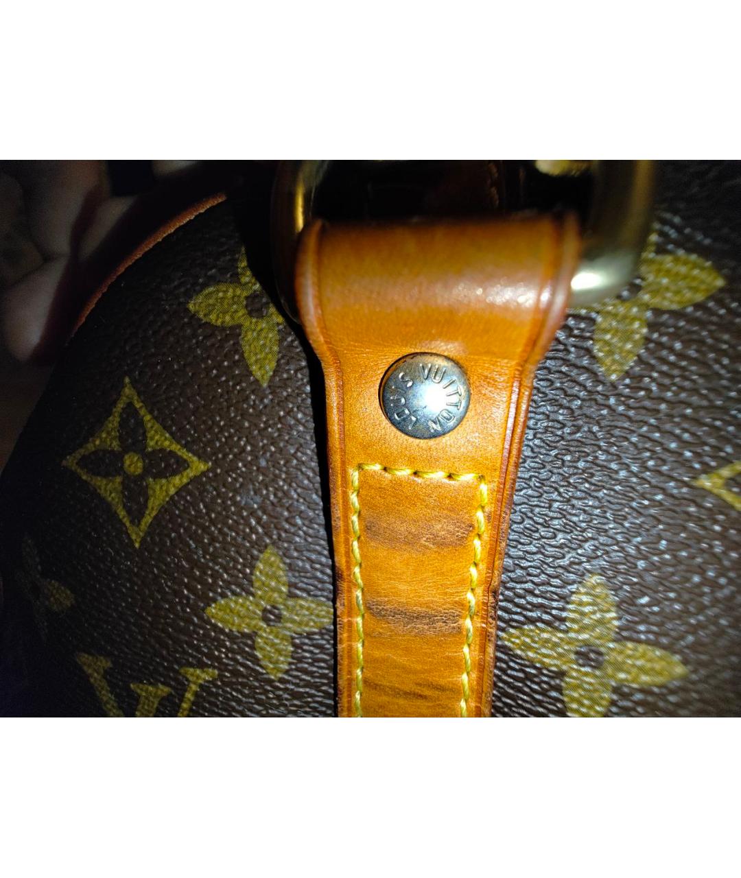 LOUIS VUITTON Коричневая сумка с короткими ручками из искусственной кожи, фото 7