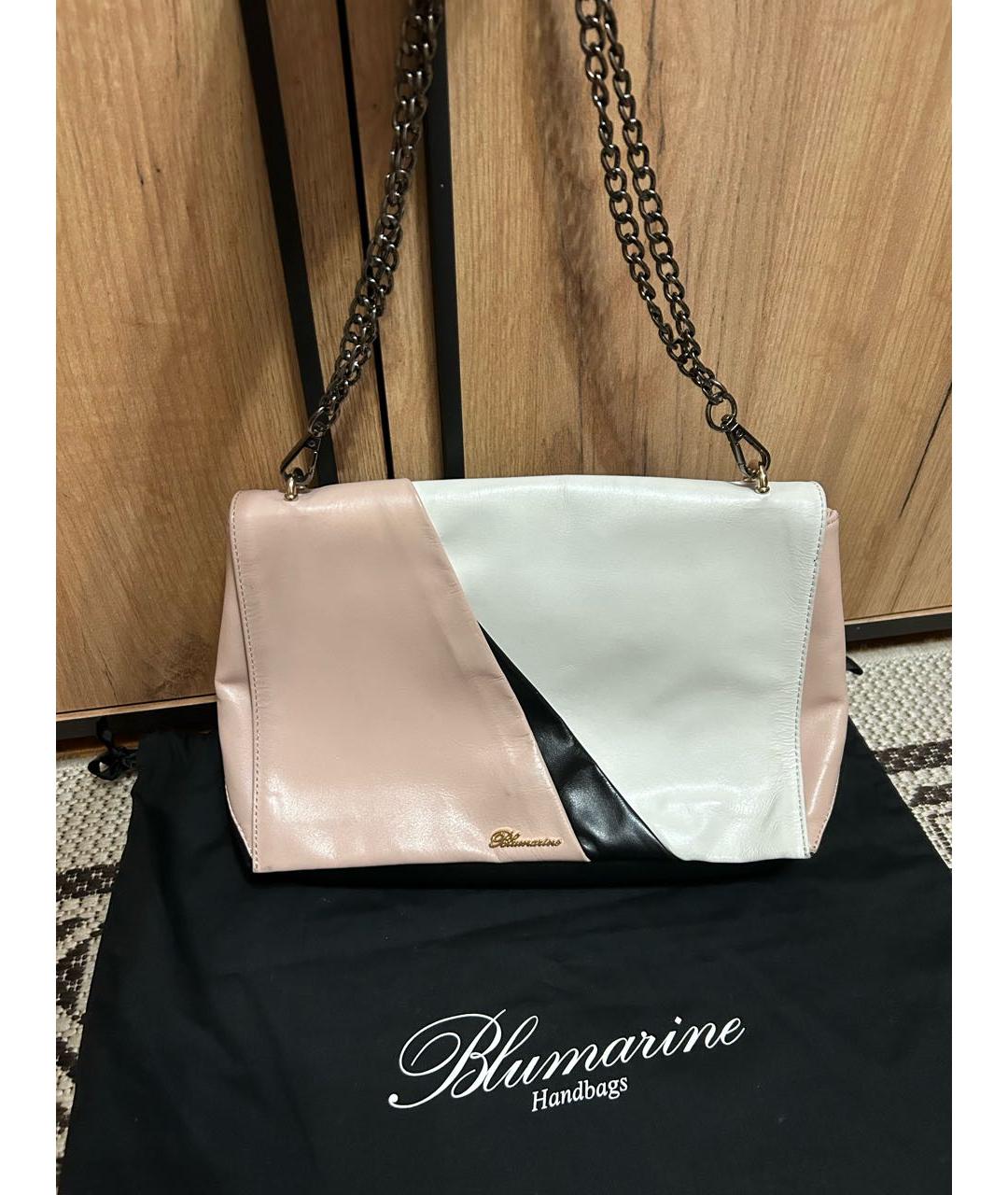 BLUMARINE Розовая кожаная сумка через плечо, фото 8