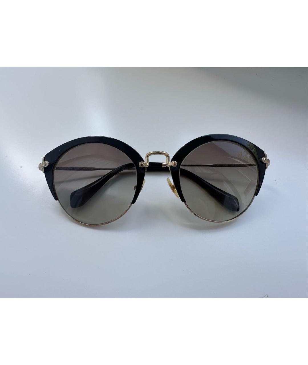 MIU MIU Черные металлические солнцезащитные очки, фото 9
