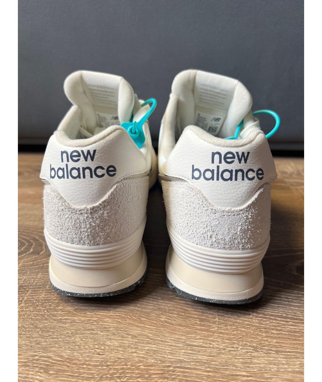 NEW BALANCE Белые замшевые низкие кроссовки / кеды, фото 4