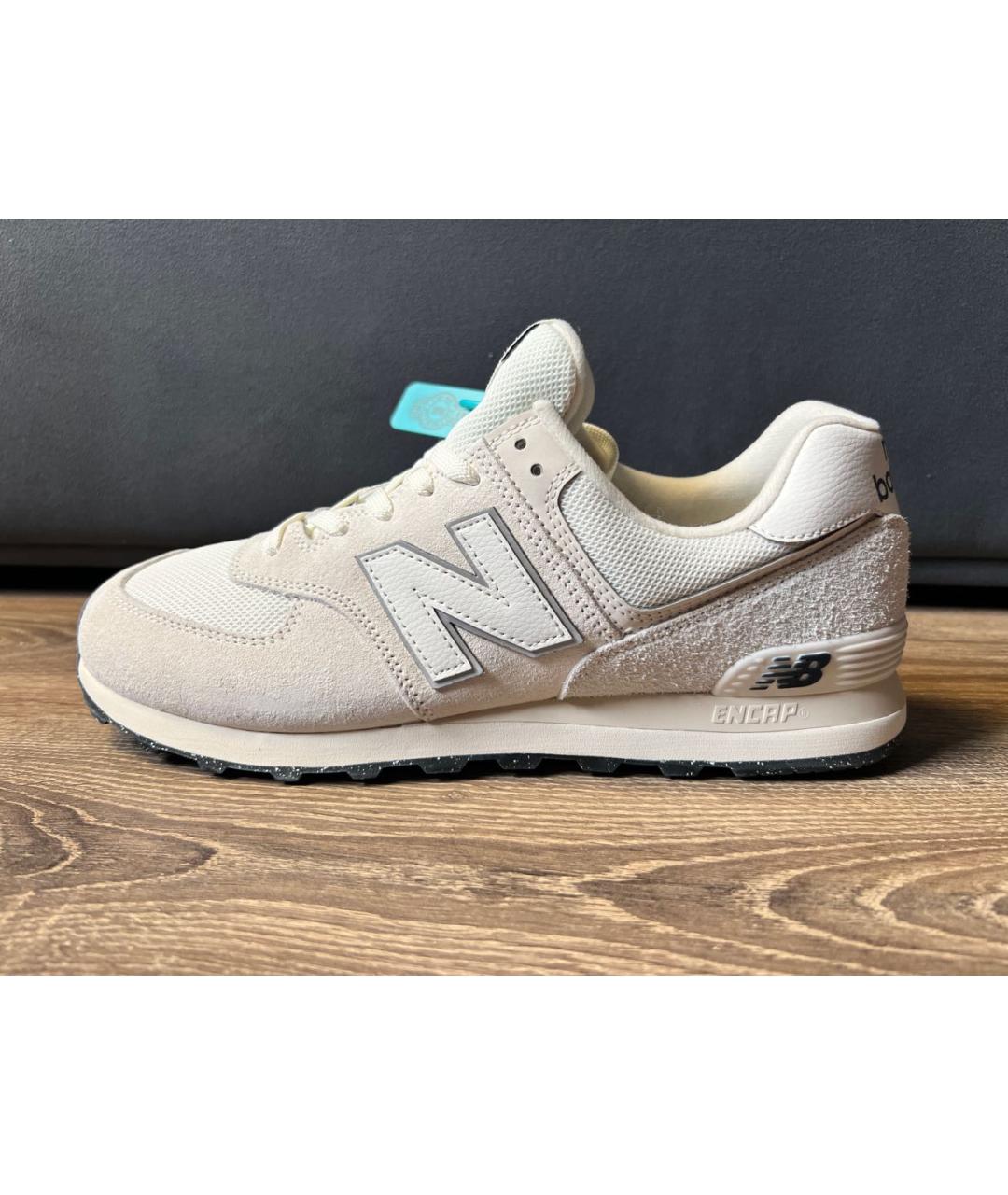 NEW BALANCE Белые замшевые низкие кроссовки / кеды, фото 8