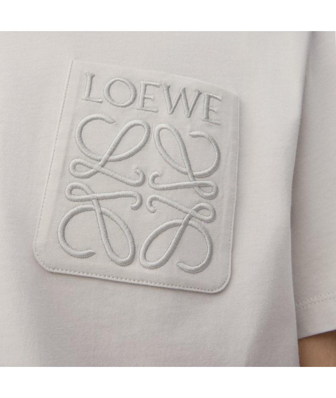 LOEWE Серая хлопковая футболка, фото 2
