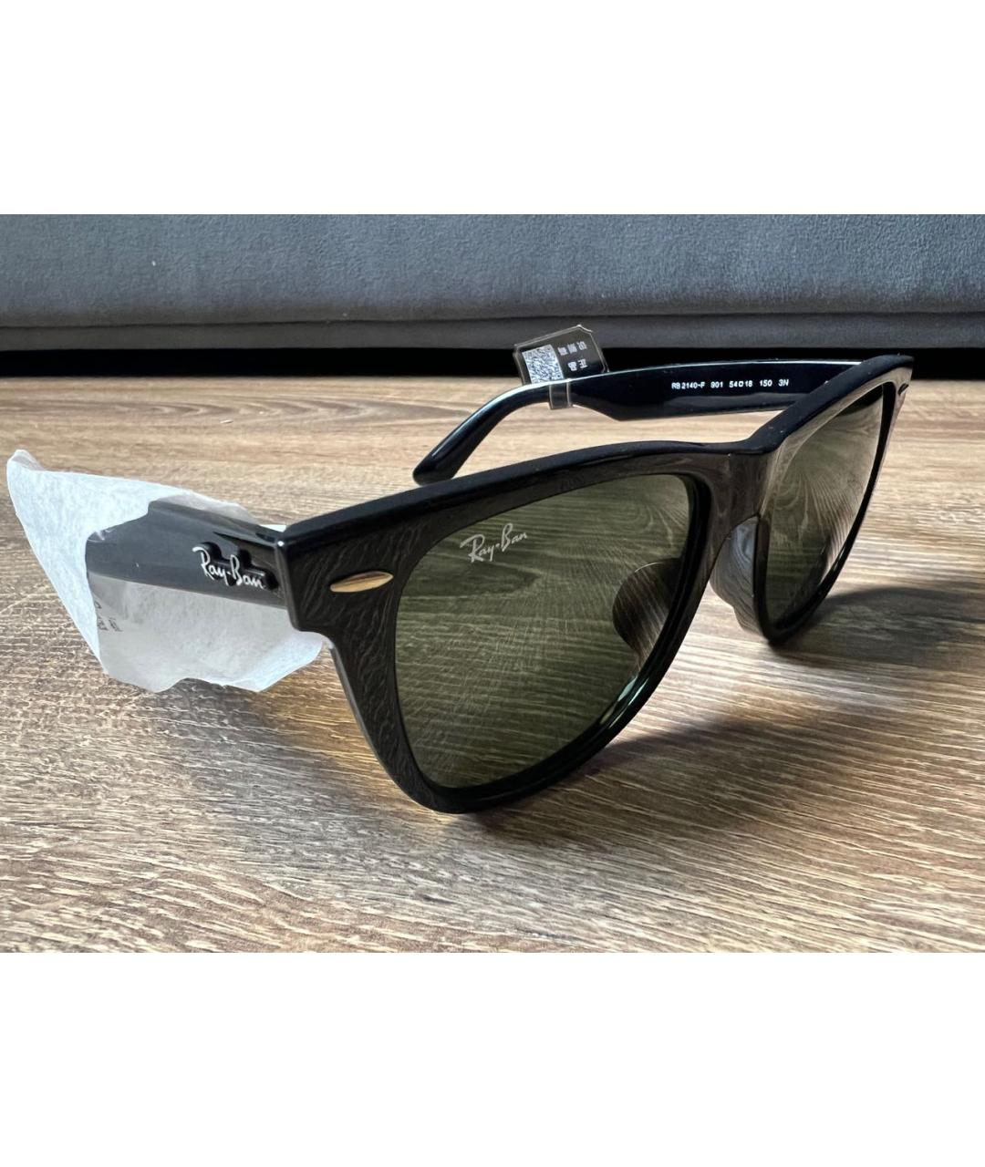RAY BAN Черные пластиковые солнцезащитные очки, фото 3