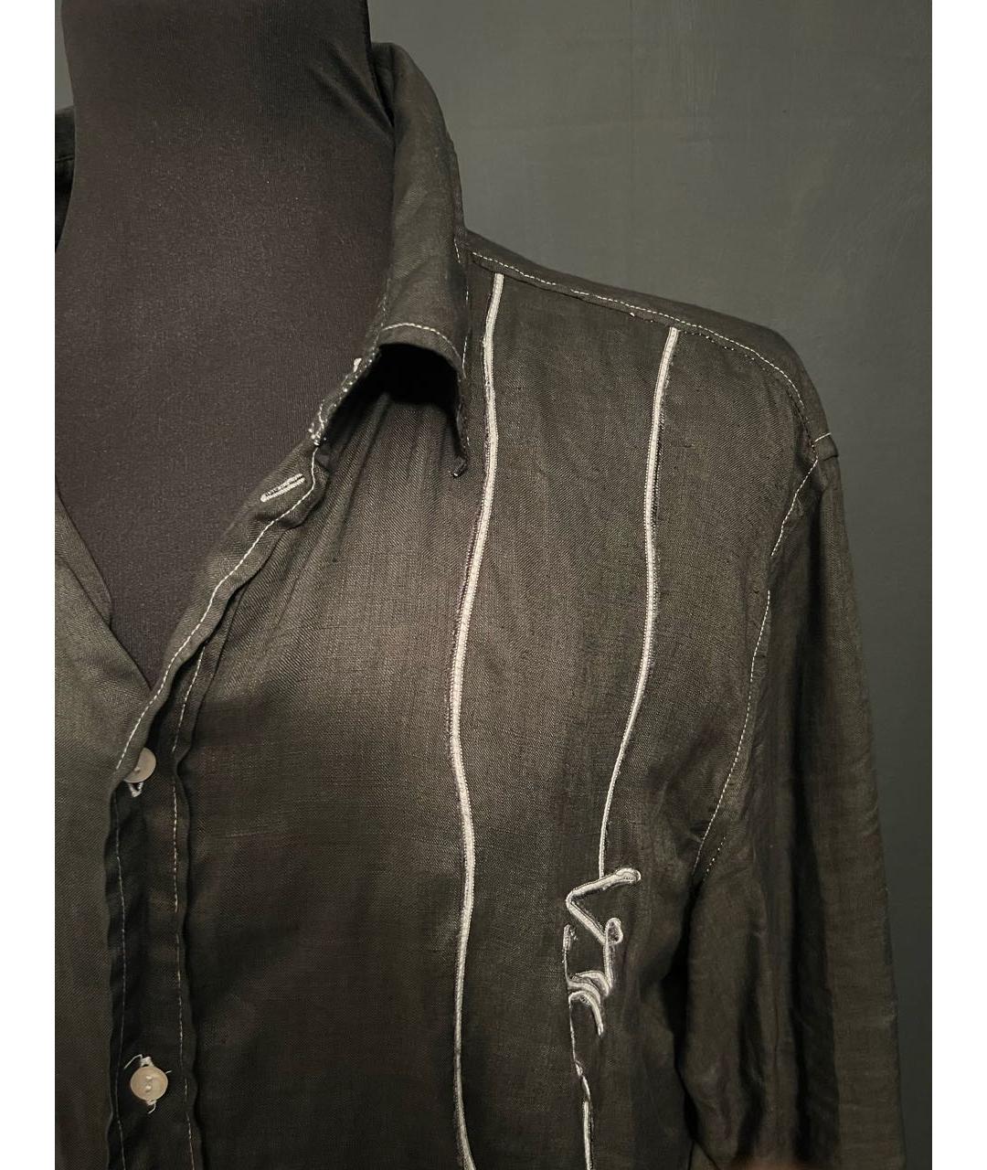 VERSACE JEANS COUTURE Черная льняная кэжуал рубашка, фото 4