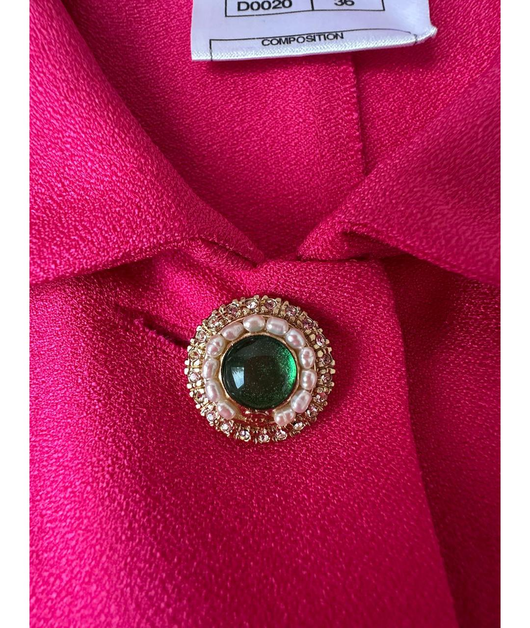 CHANEL Розовая шелковая блузы, фото 7