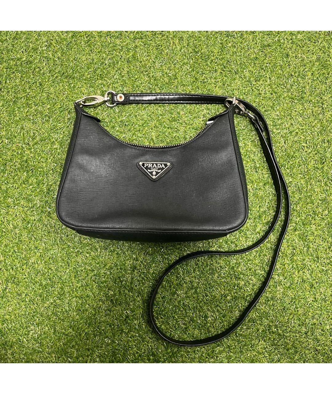 PRADA Антрацитовая кожаная сумка через плечо, фото 9