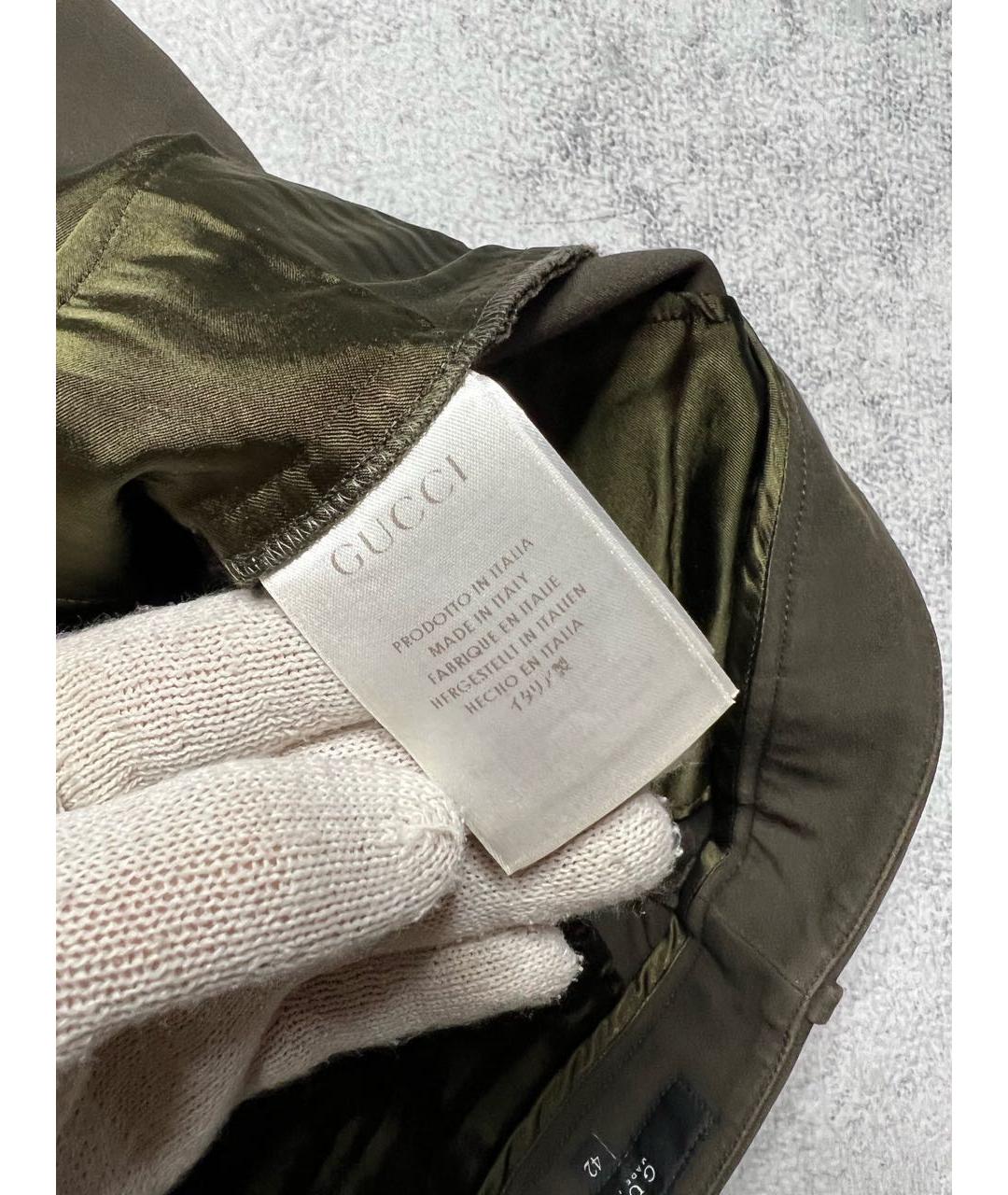 GUCCI Хаки брюки узкие, фото 7