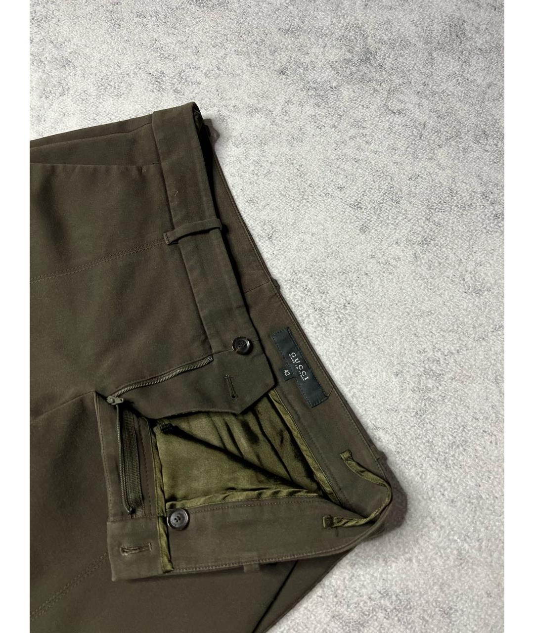 GUCCI Хаки брюки узкие, фото 5
