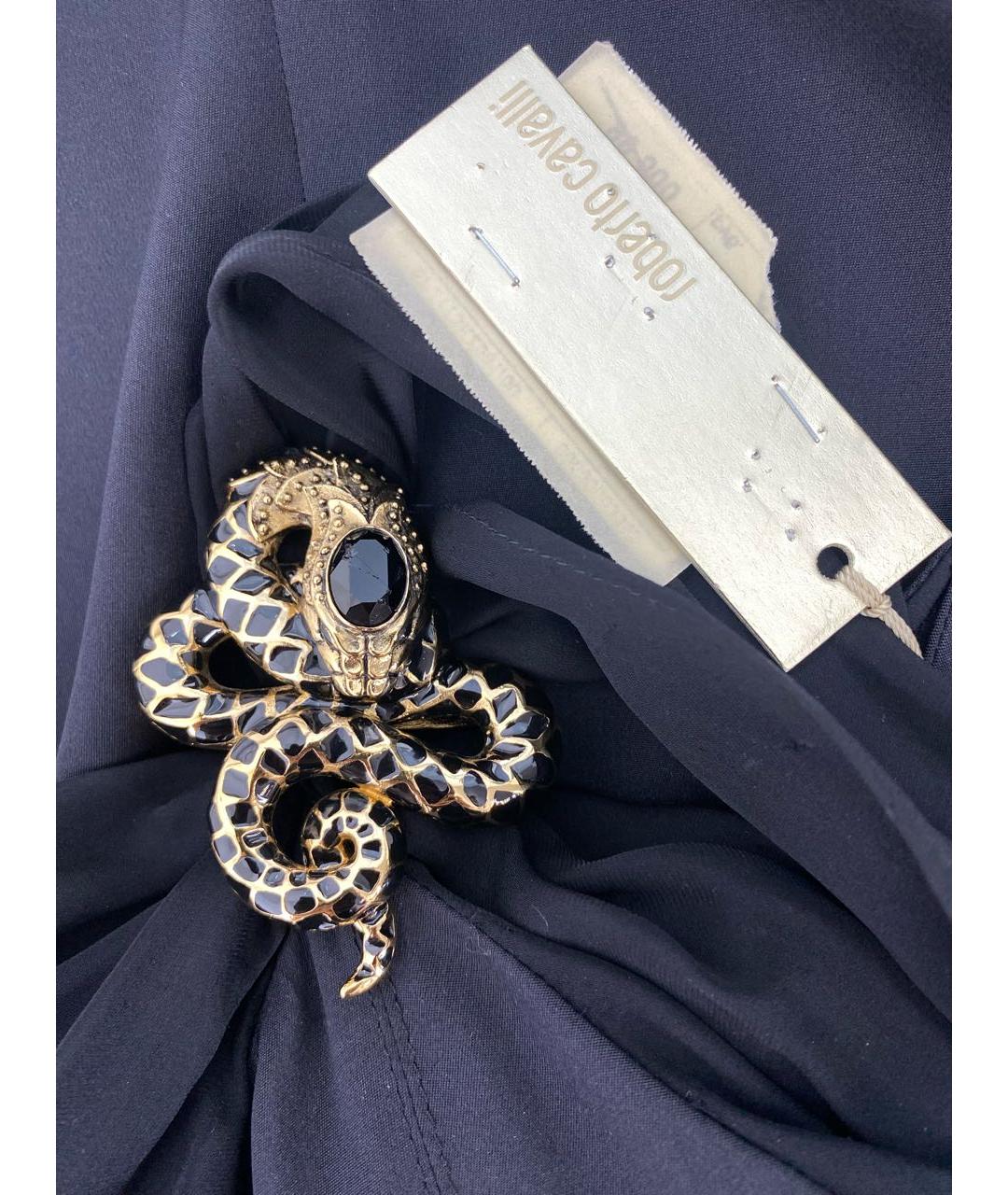 ROBERTO CAVALLI Черное шелковое вечернее платье, фото 4