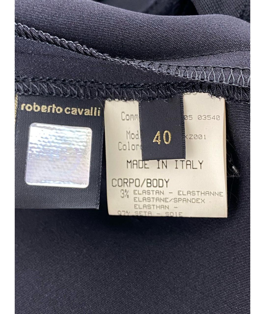 ROBERTO CAVALLI Черное шелковое вечернее платье, фото 6