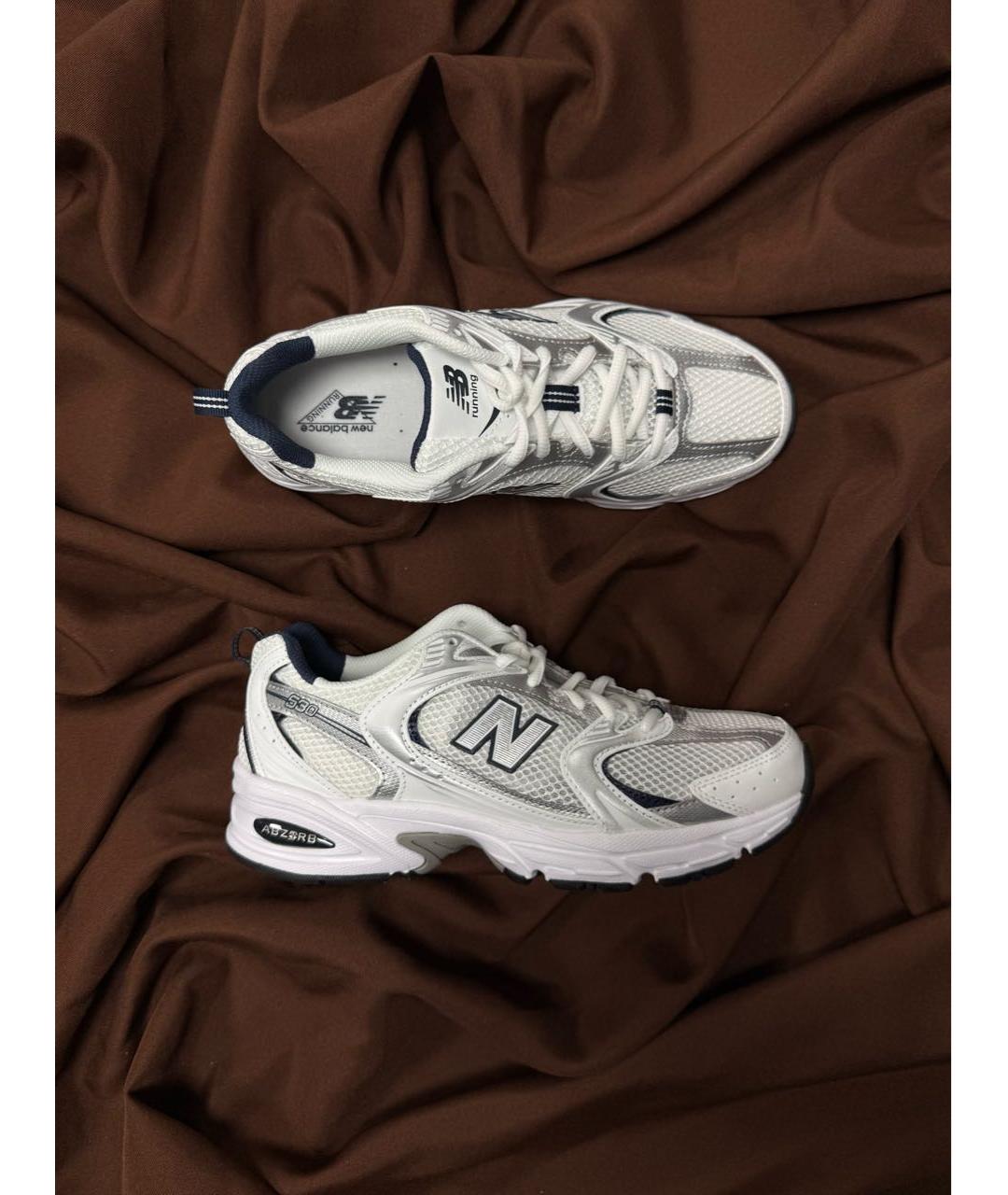 NEW BALANCE Белые текстильные кроссовки, фото 3