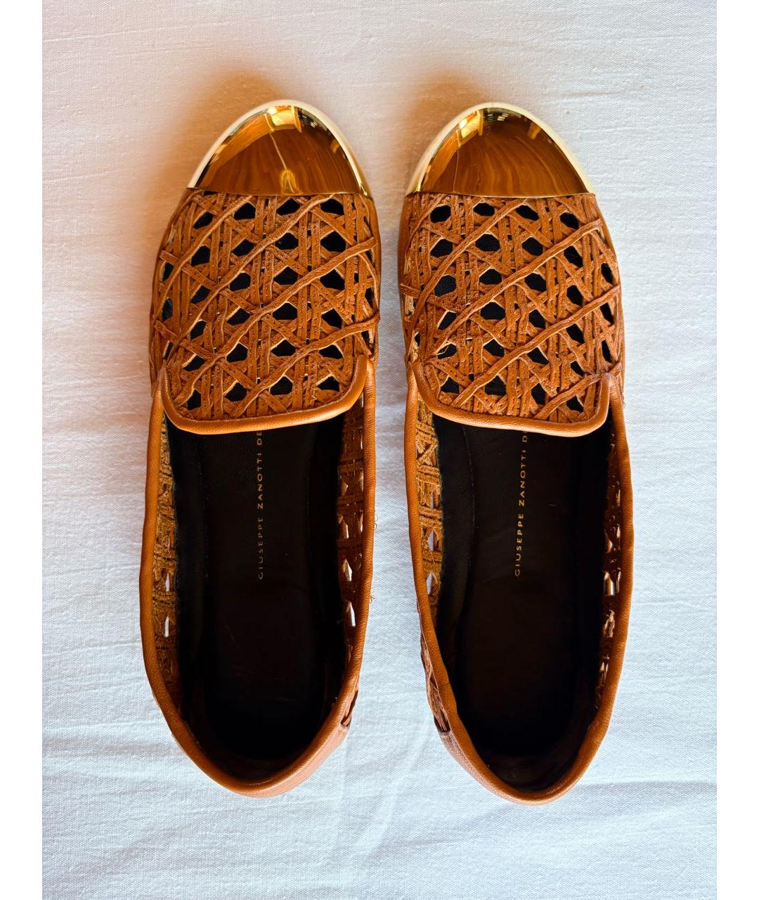 GIUSEPPE ZANOTTI DESIGN Коричневые кожаные лоферы, фото 3