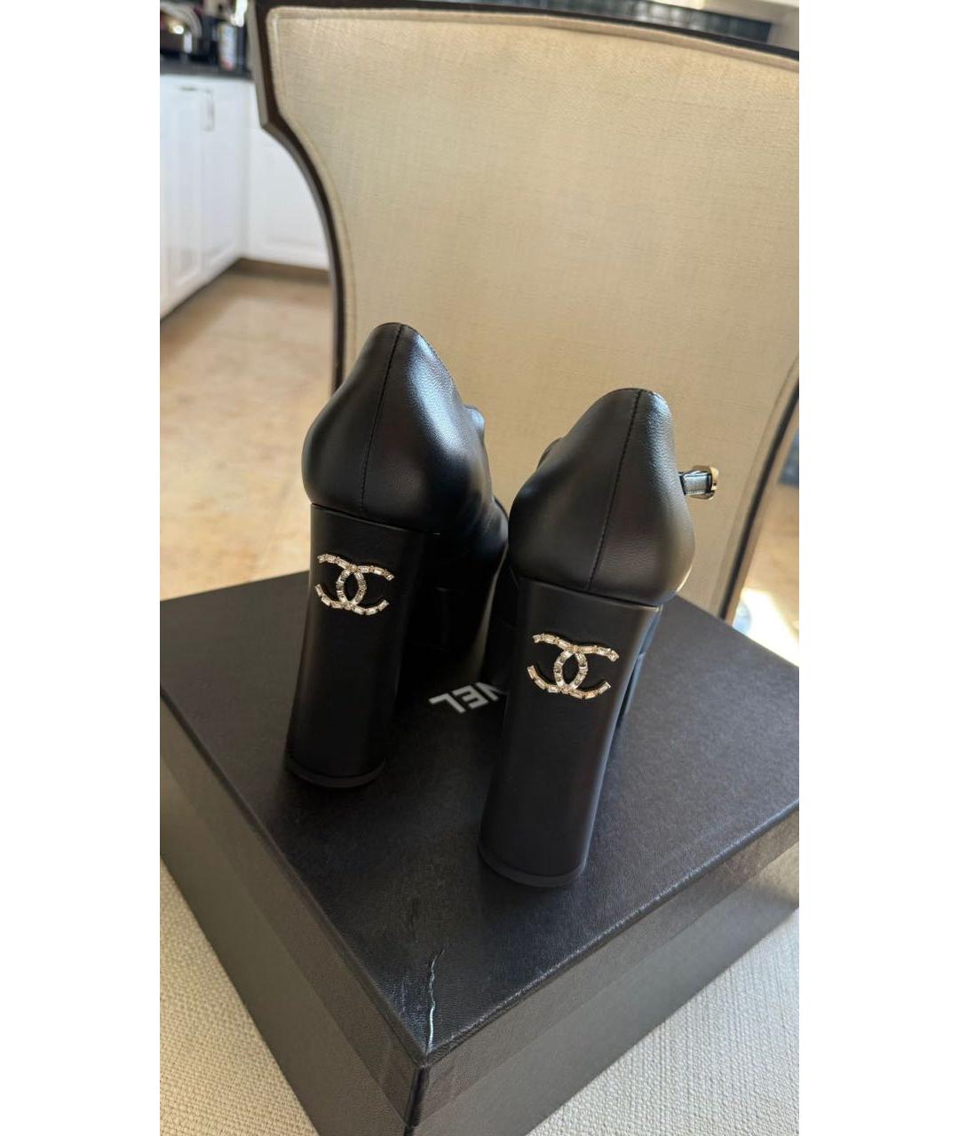 CHANEL Черные кожаные туфли, фото 4