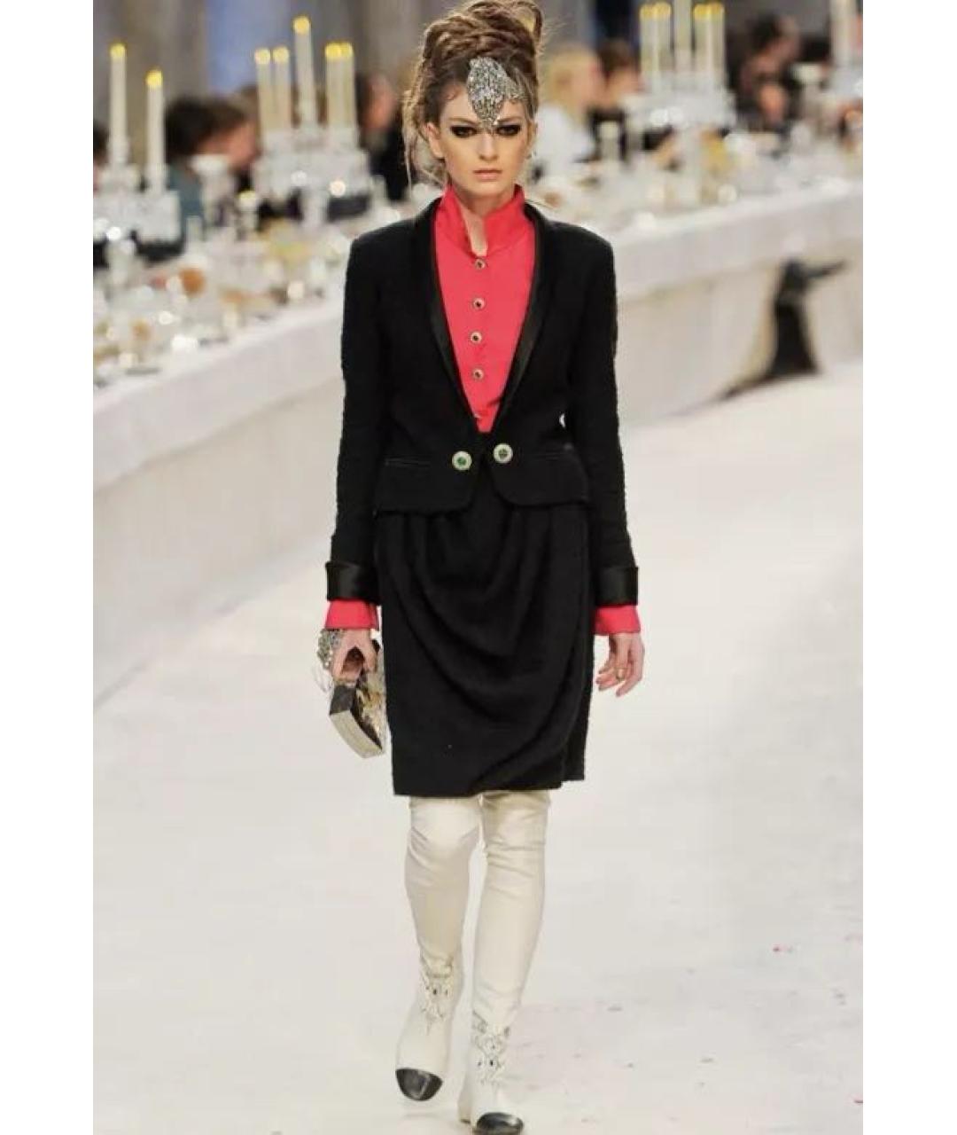 CHANEL Черная шелковая юбка миди, фото 8