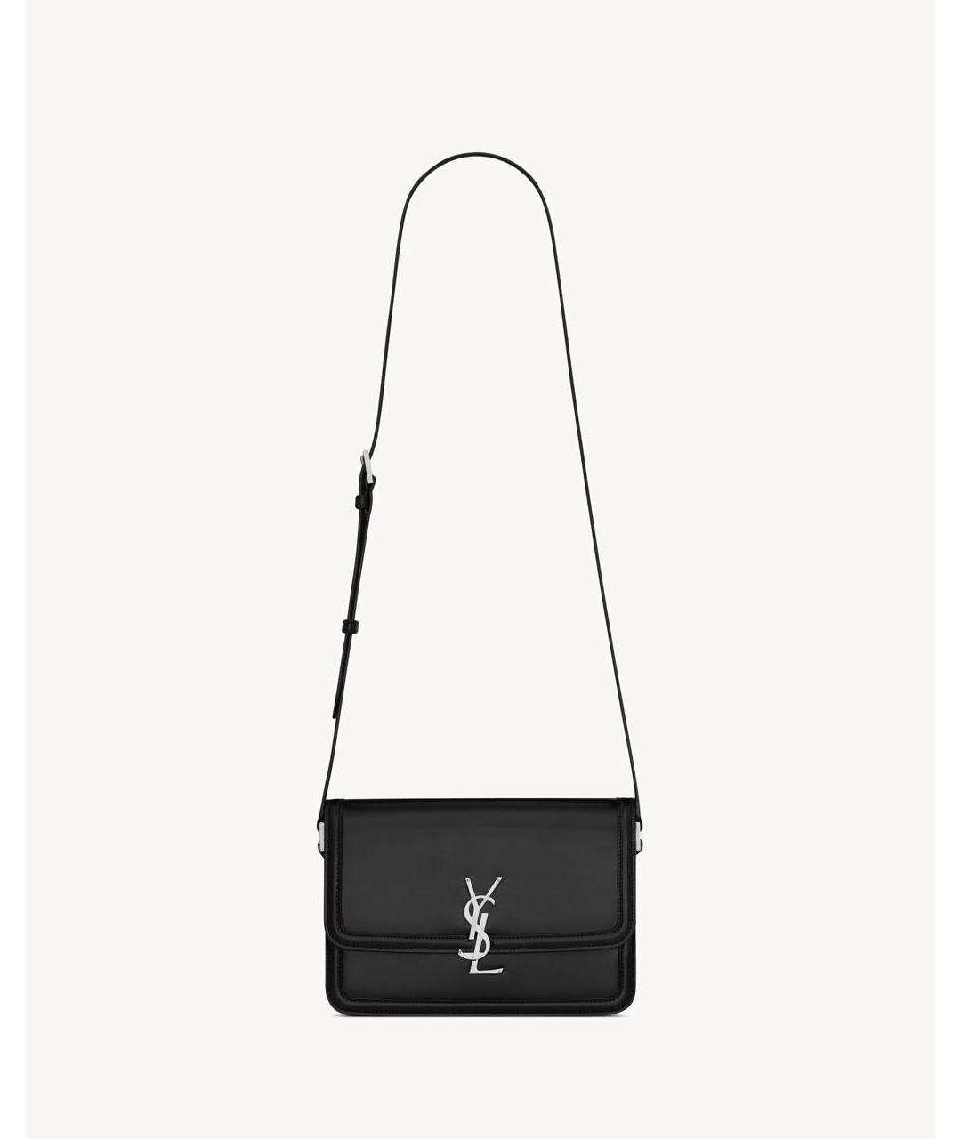 SAINT LAURENT Черная кожаная сумка на плечо, фото 5
