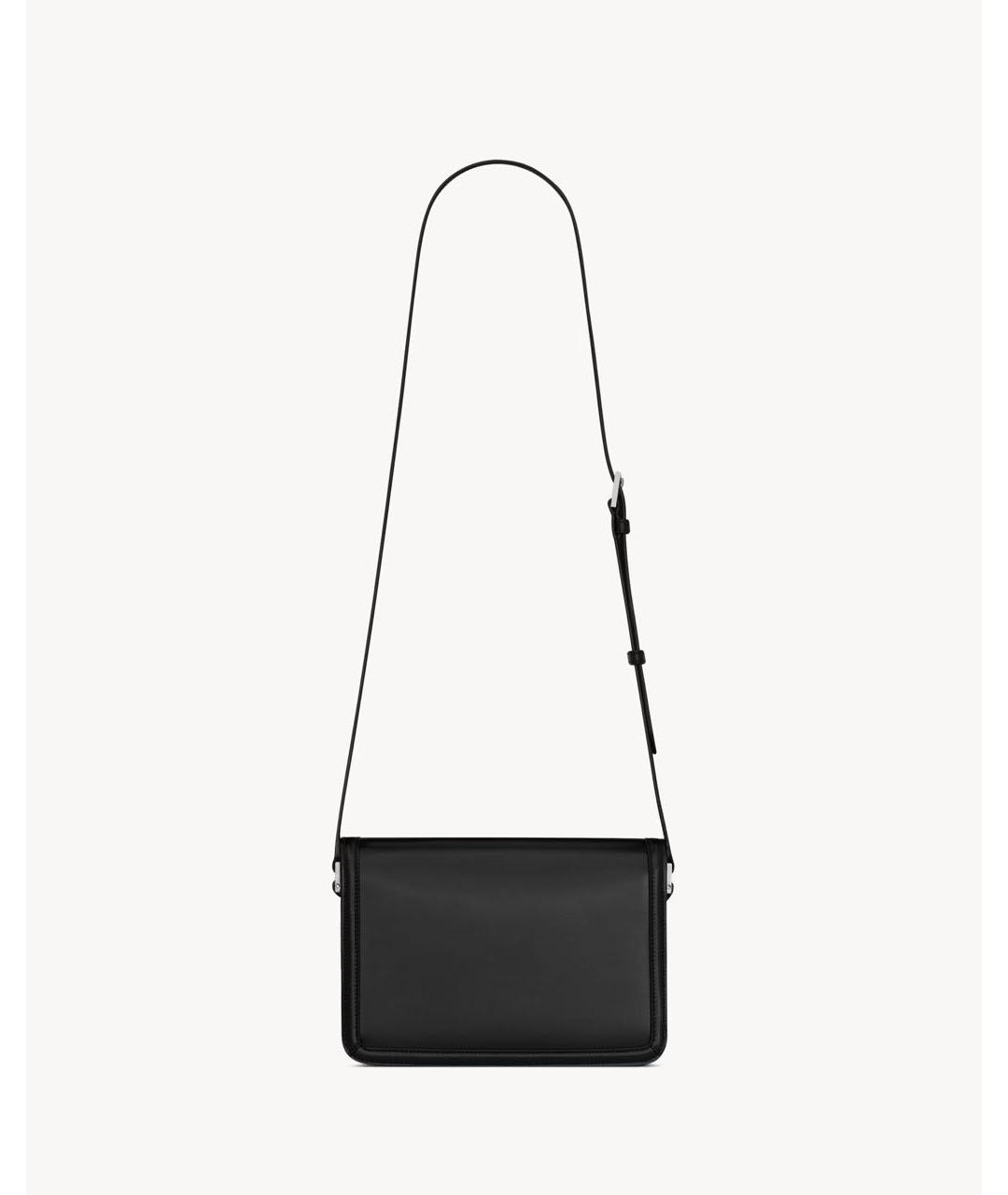 SAINT LAURENT Черная кожаная сумка на плечо, фото 2