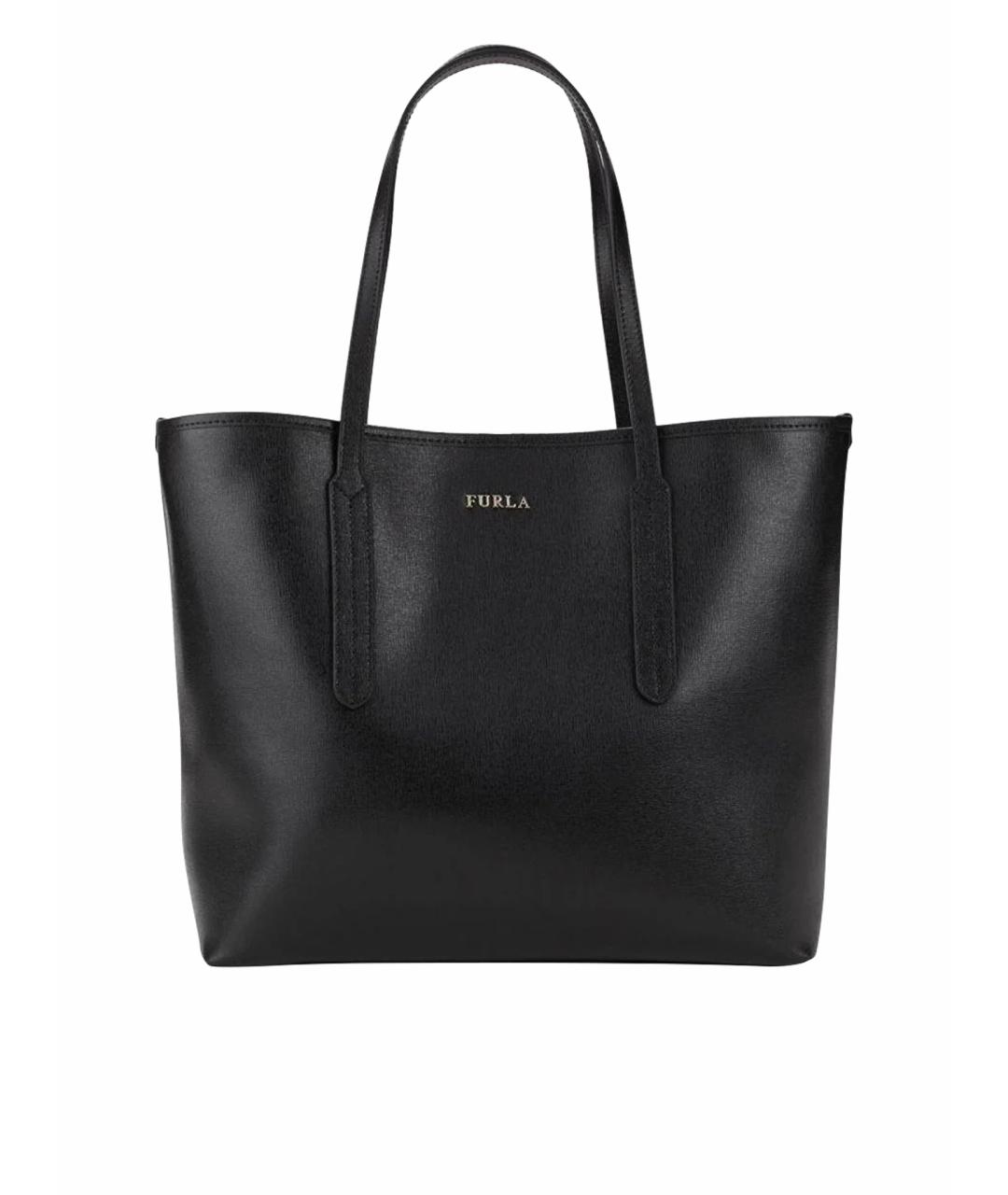 FURLA Черная сумка тоут из искусственной кожи, фото 1