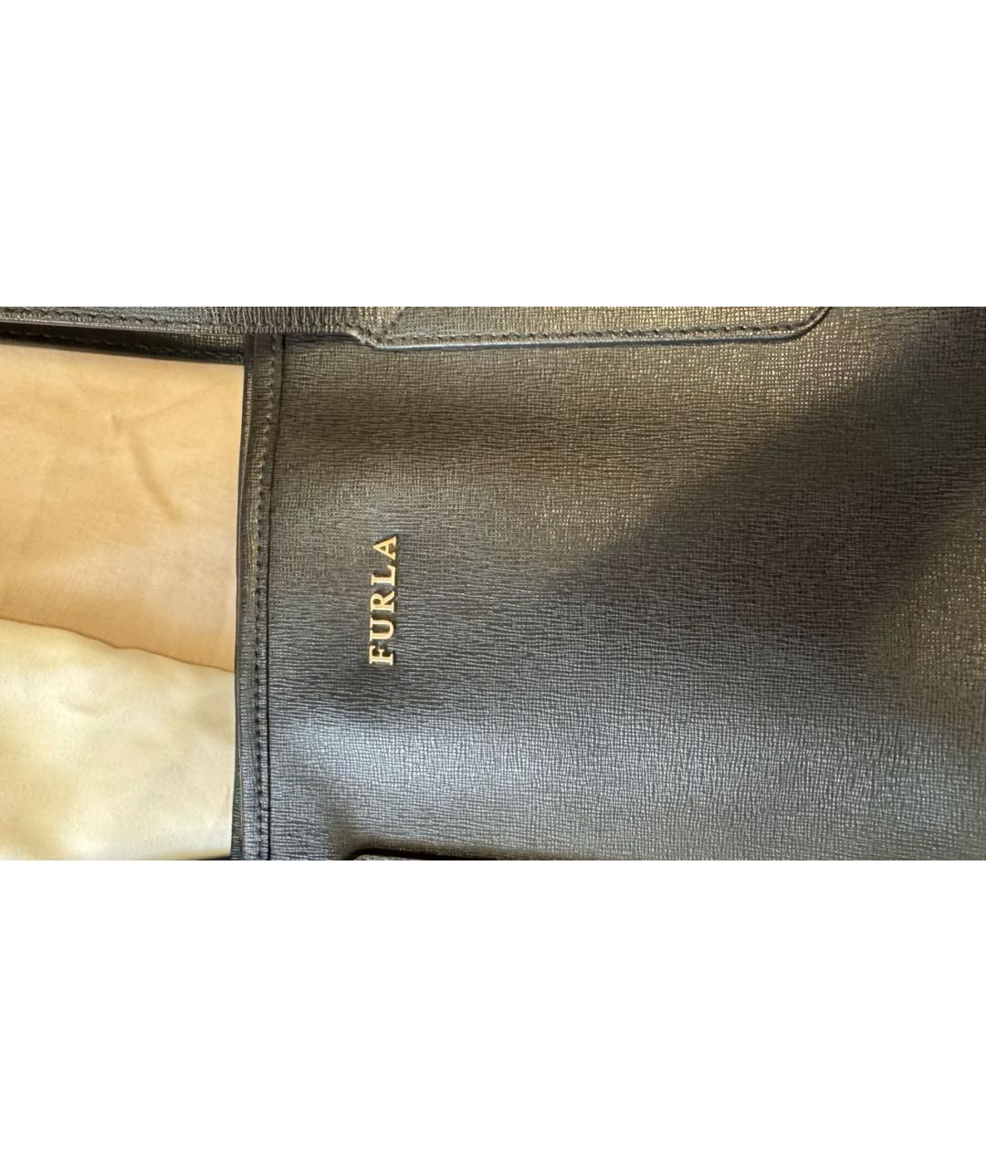 FURLA Черная сумка тоут из искусственной кожи, фото 5