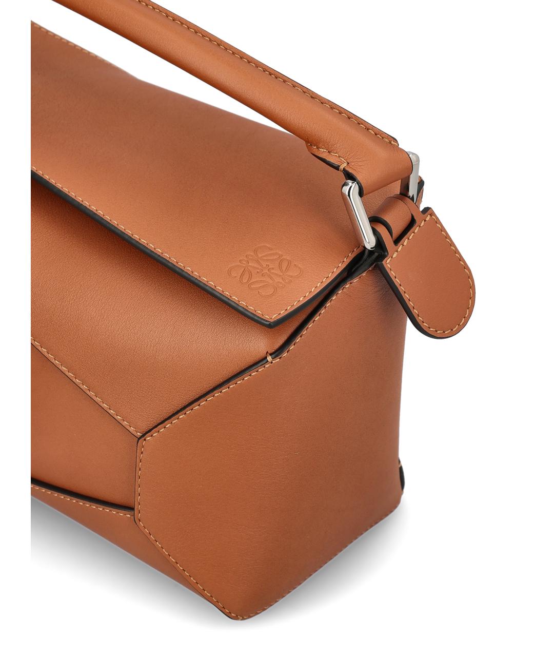 LOEWE Коричневая кожаная сумка через плечо, фото 3