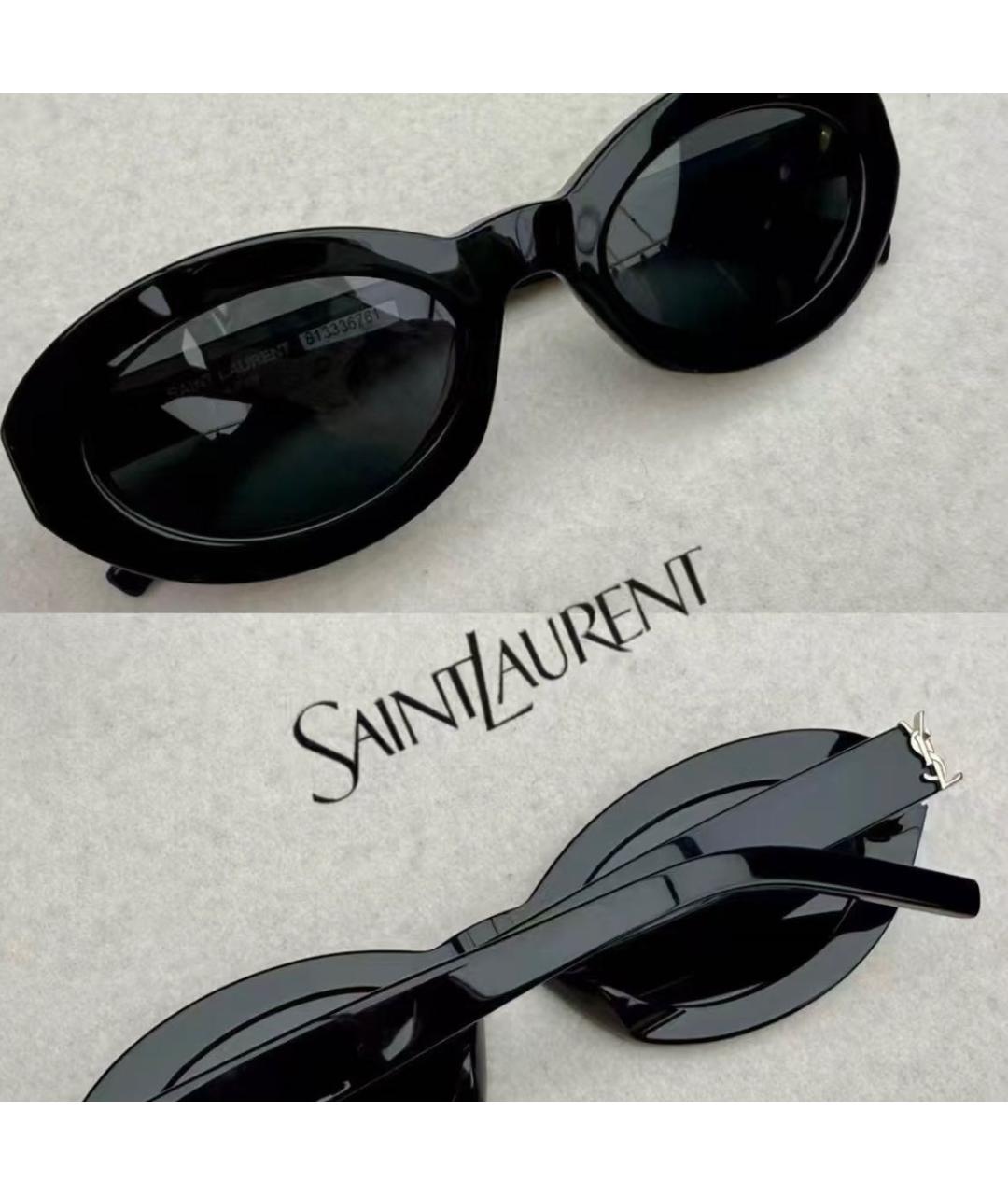 SAINT LAURENT Черные пластиковые солнцезащитные очки, фото 2