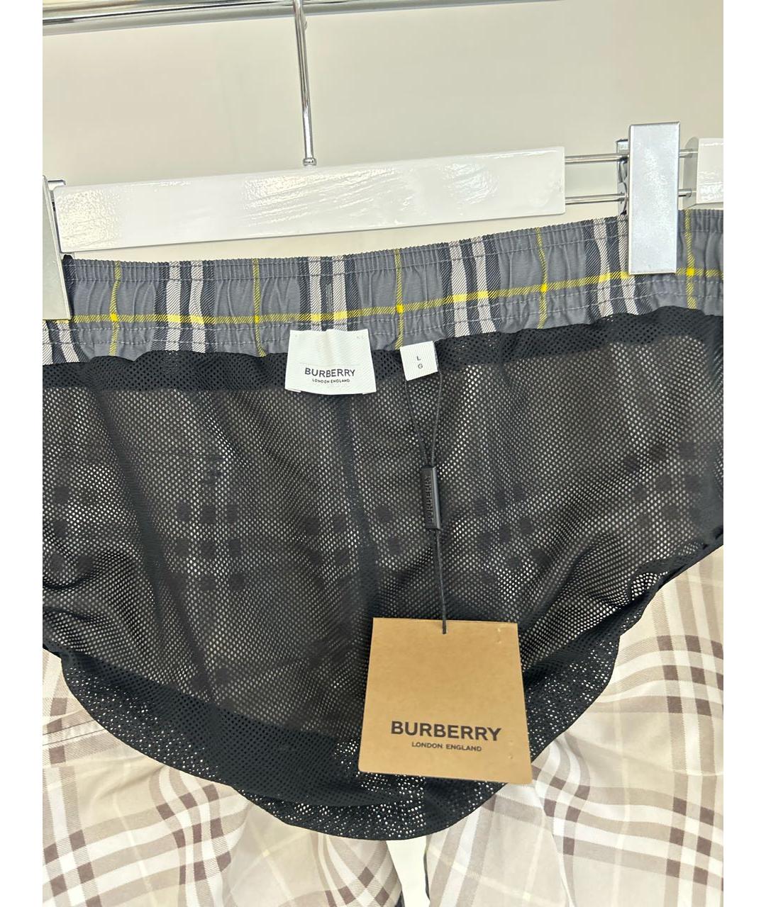 BURBERRY Антрацитовые полиэстеровые шорты, фото 3
