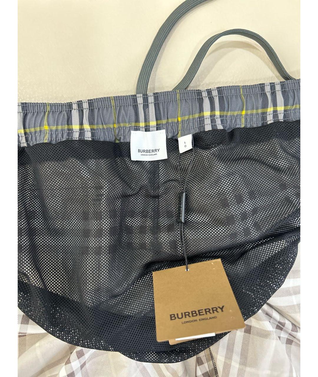 BURBERRY Антрацитовые полиэстеровые шорты, фото 5