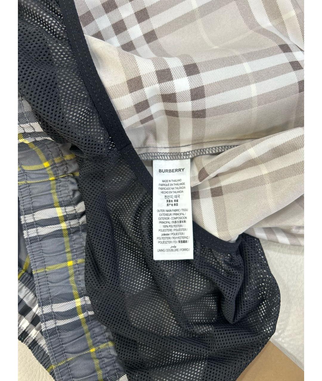 BURBERRY Антрацитовые полиэстеровые шорты, фото 6