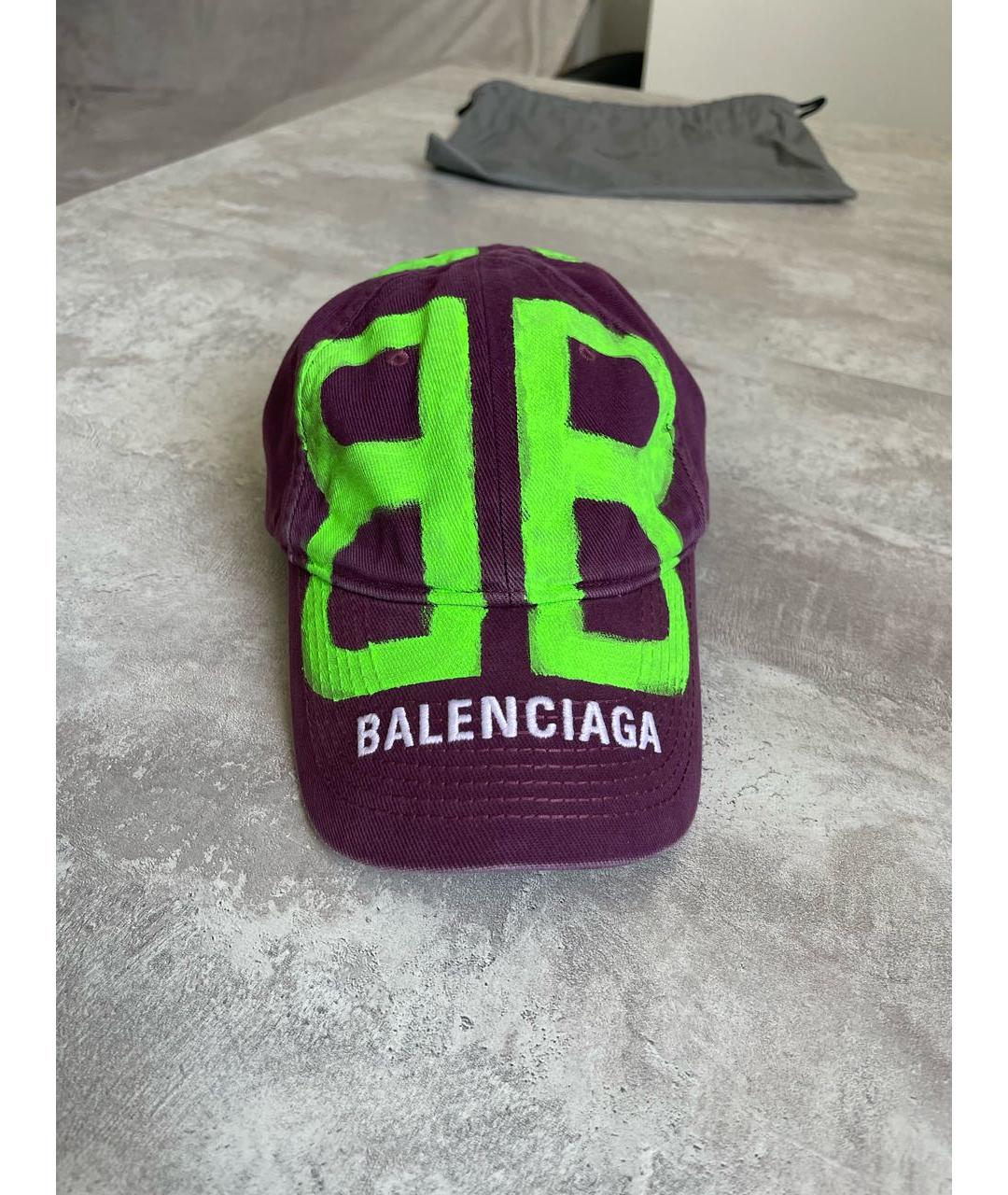 BALENCIAGA Фиолетовая хлопковая кепка/бейсболка, фото 7
