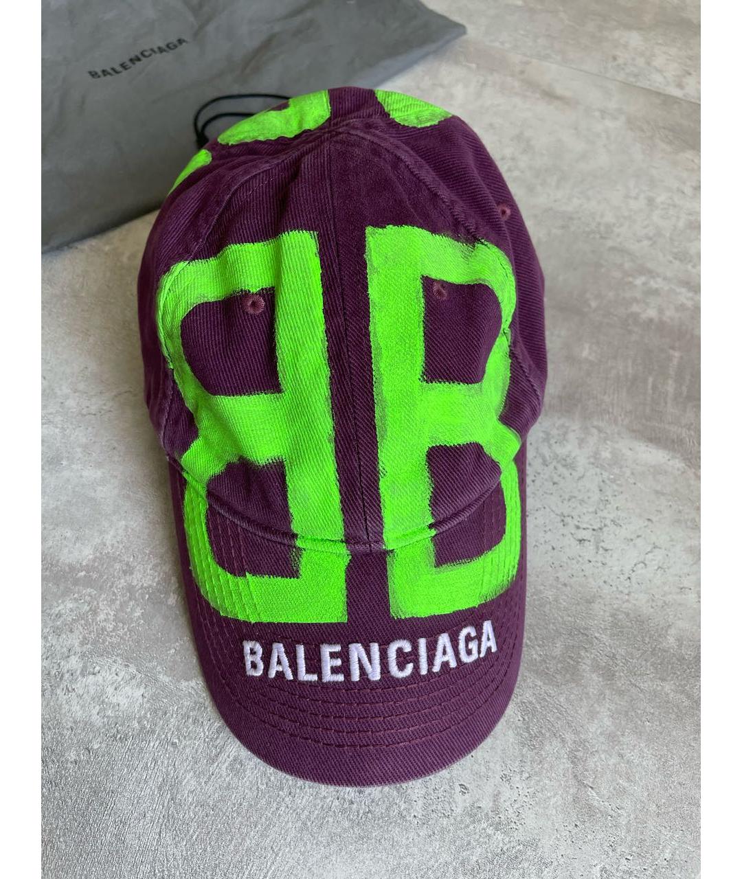 BALENCIAGA Фиолетовая хлопковая кепка/бейсболка, фото 4