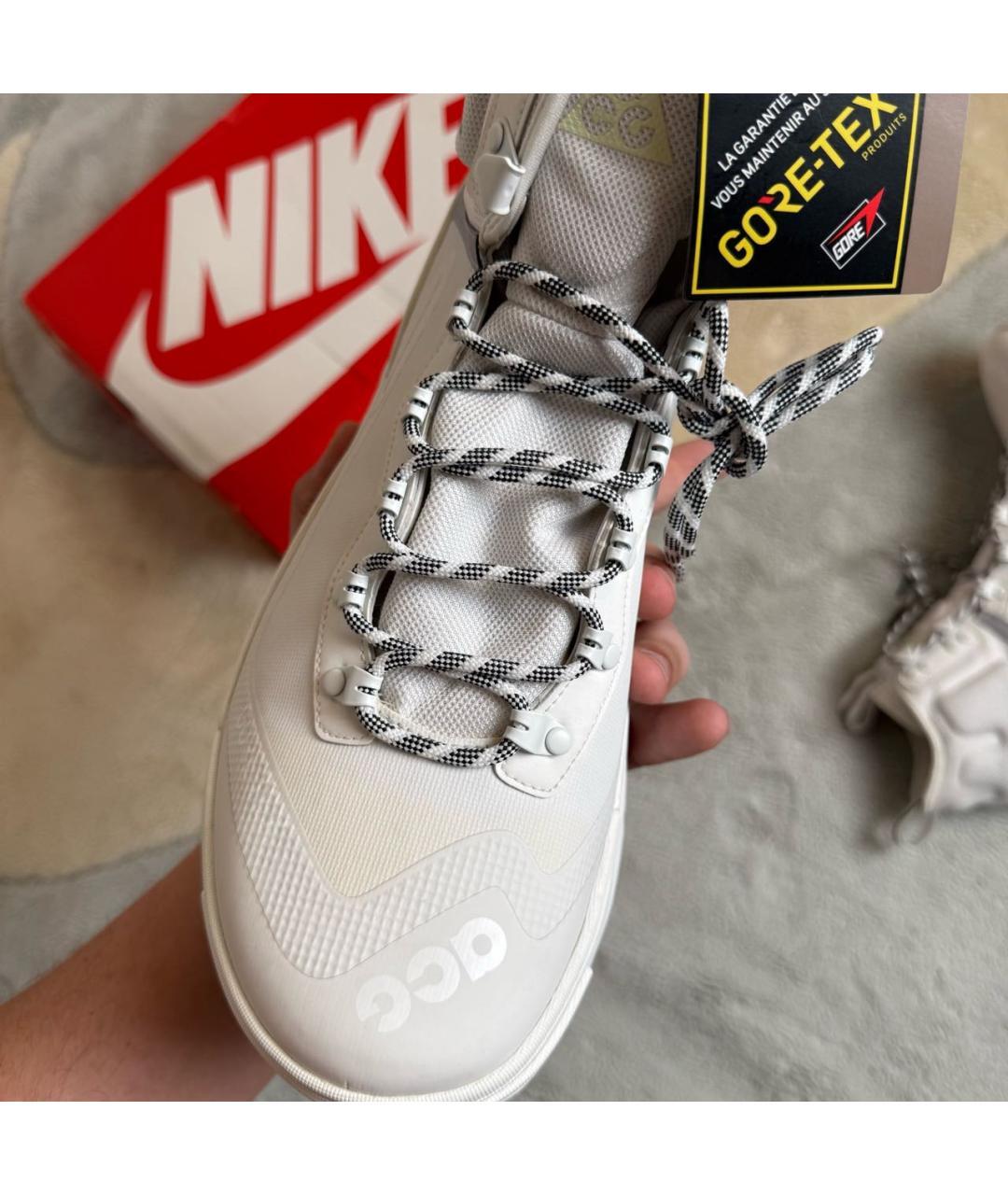 NIKE ACG Бежевые резиновые высокие ботинки, фото 5