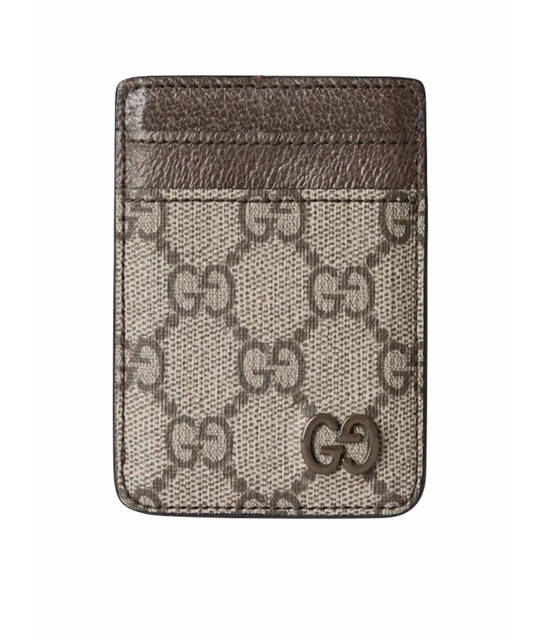 GUCCI Коричневый кожаный кардхолдер, фото 1
