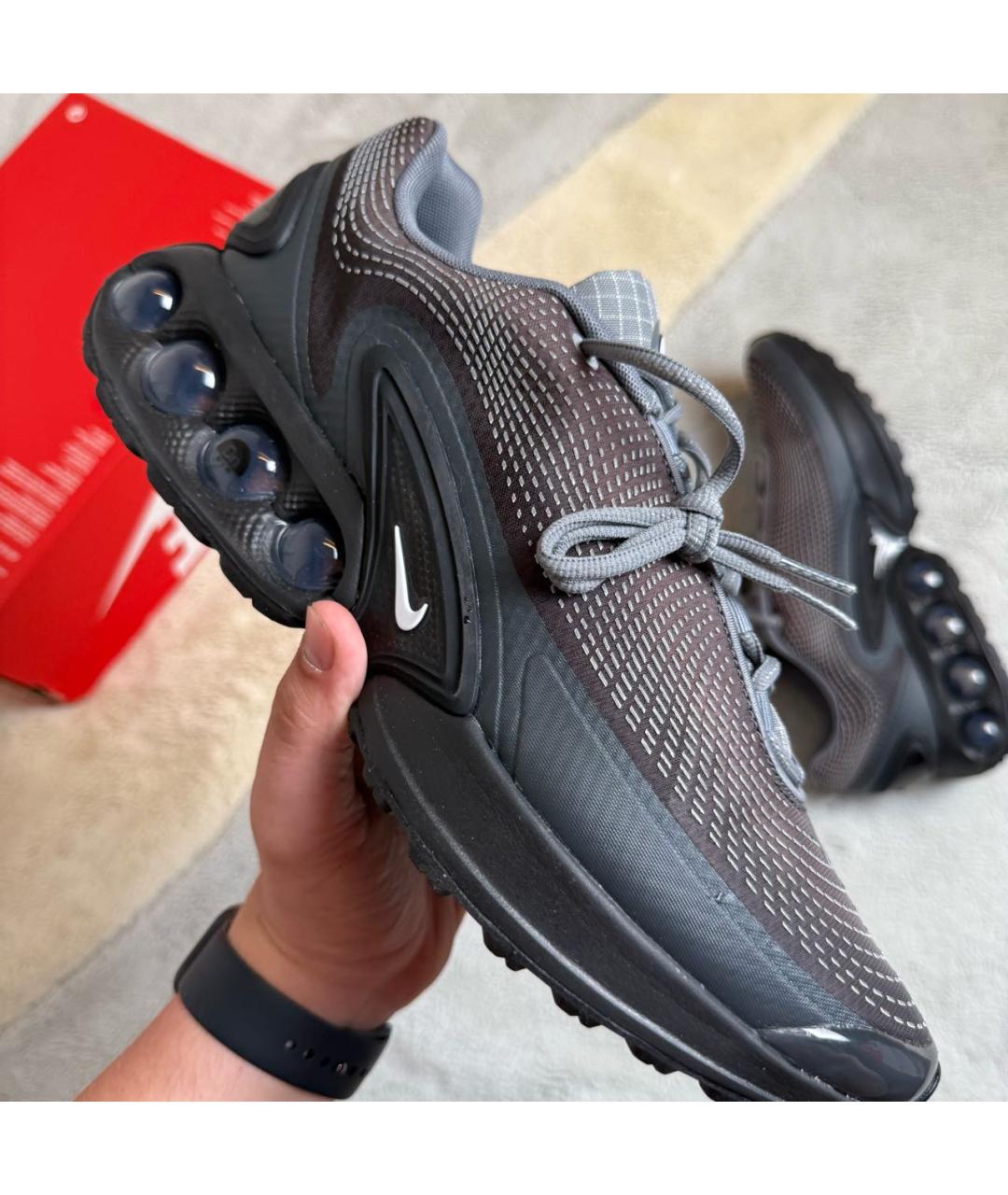 NIKE Антрацитовые резиновые низкие кроссовки / кеды, фото 4