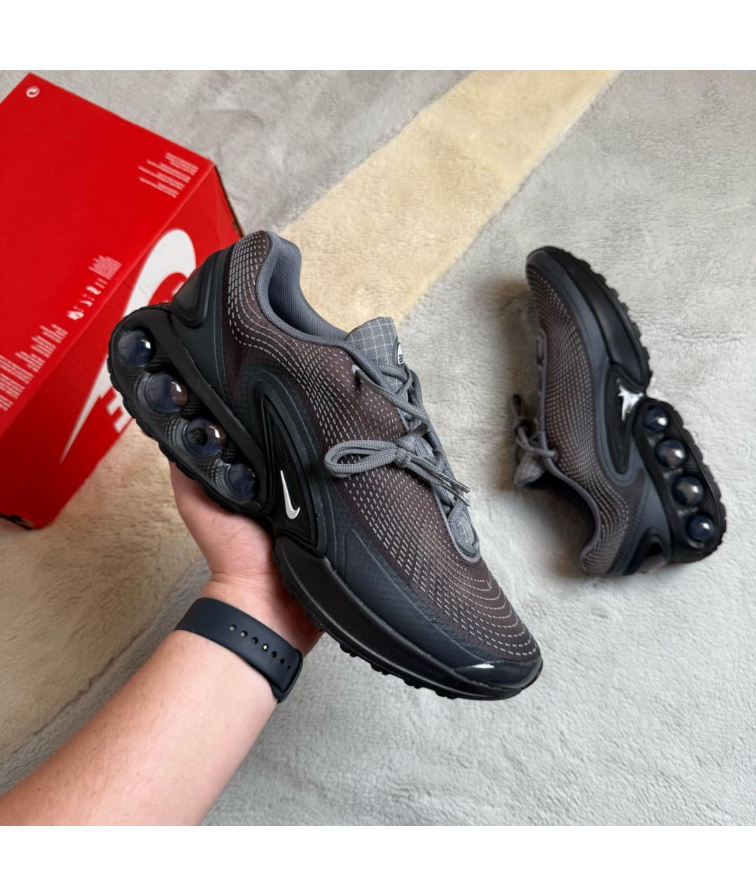 NIKE Антрацитовые резиновые низкие кроссовки / кеды, фото 2