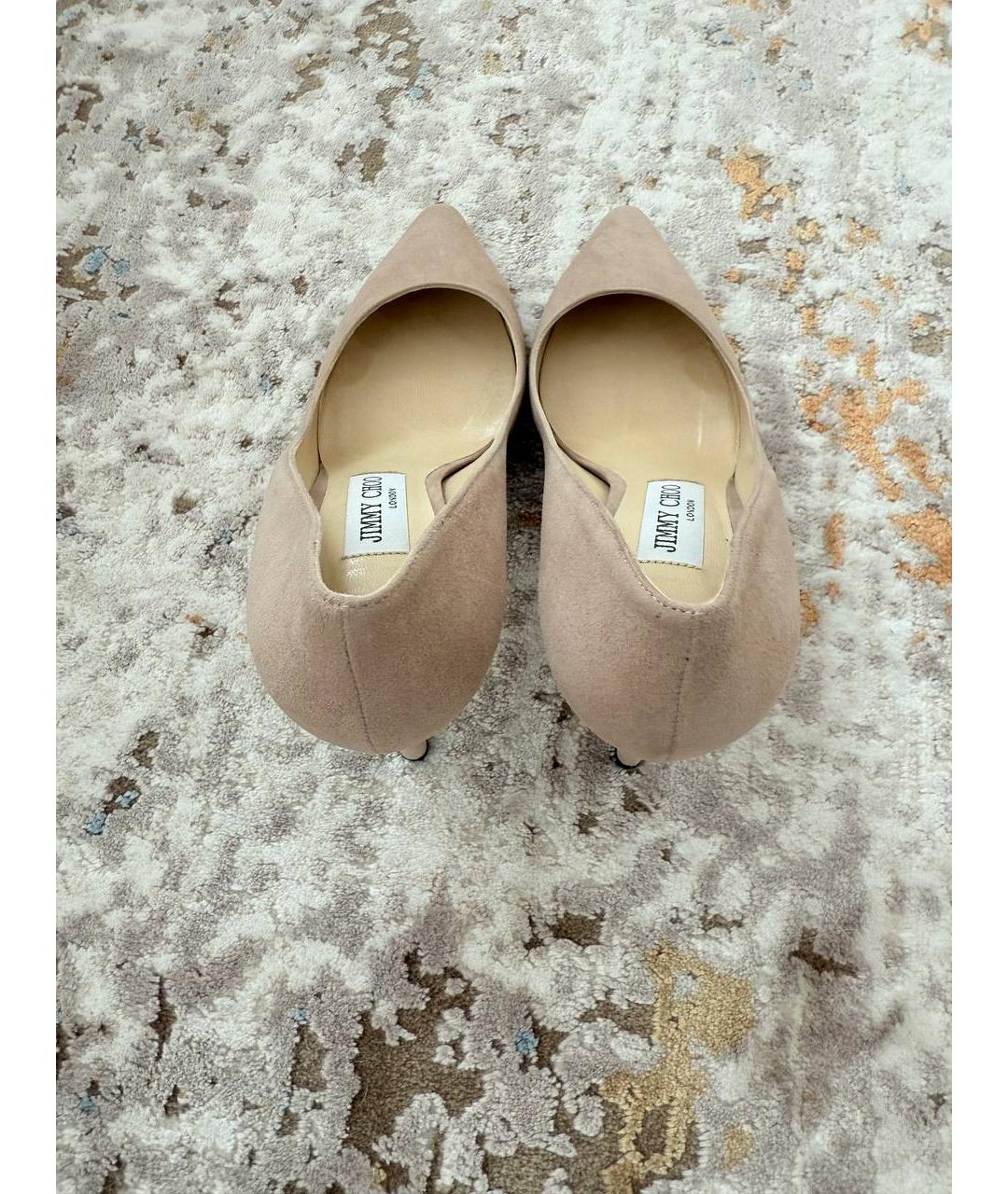 JIMMY CHOO Бежевые замшевые туфли, фото 2