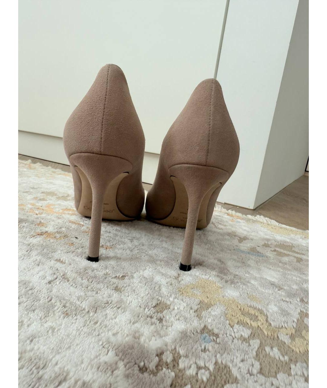 JIMMY CHOO Бежевые замшевые туфли, фото 3