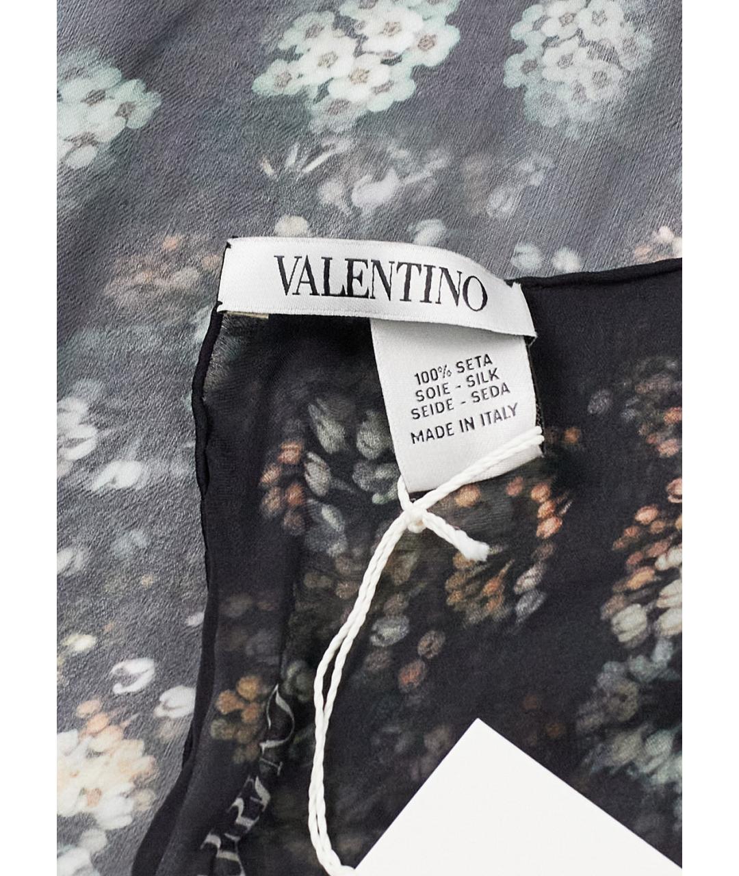 VALENTINO Черный шелковый платок, фото 4