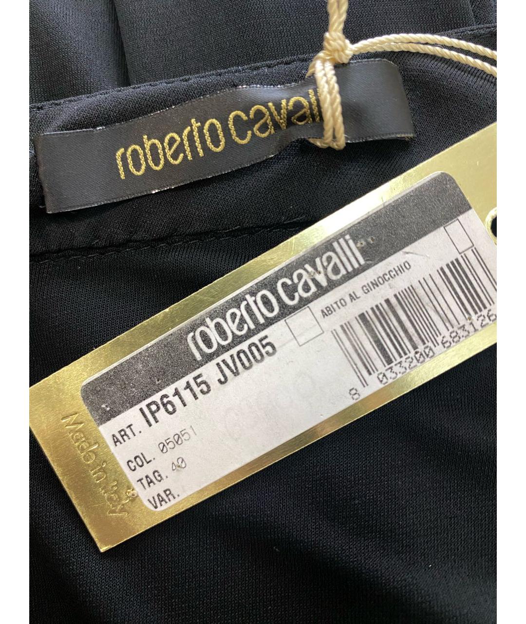 ROBERTO CAVALLI Черное вискозное коктейльное платье, фото 3