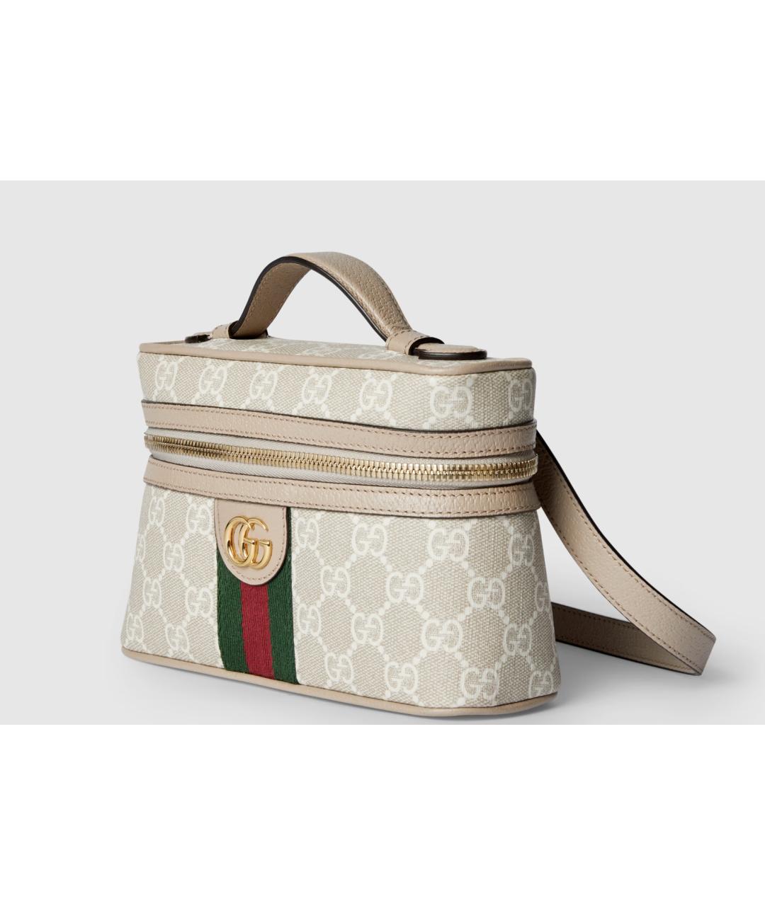 GUCCI Бежевая кожаная сумка через плечо, фото 2