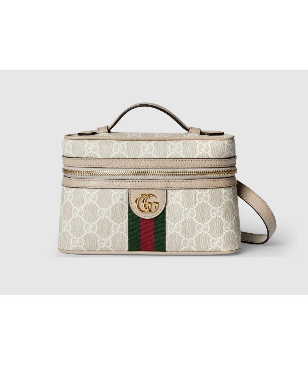 GUCCI Бежевая кожаная сумка через плечо, фото 5