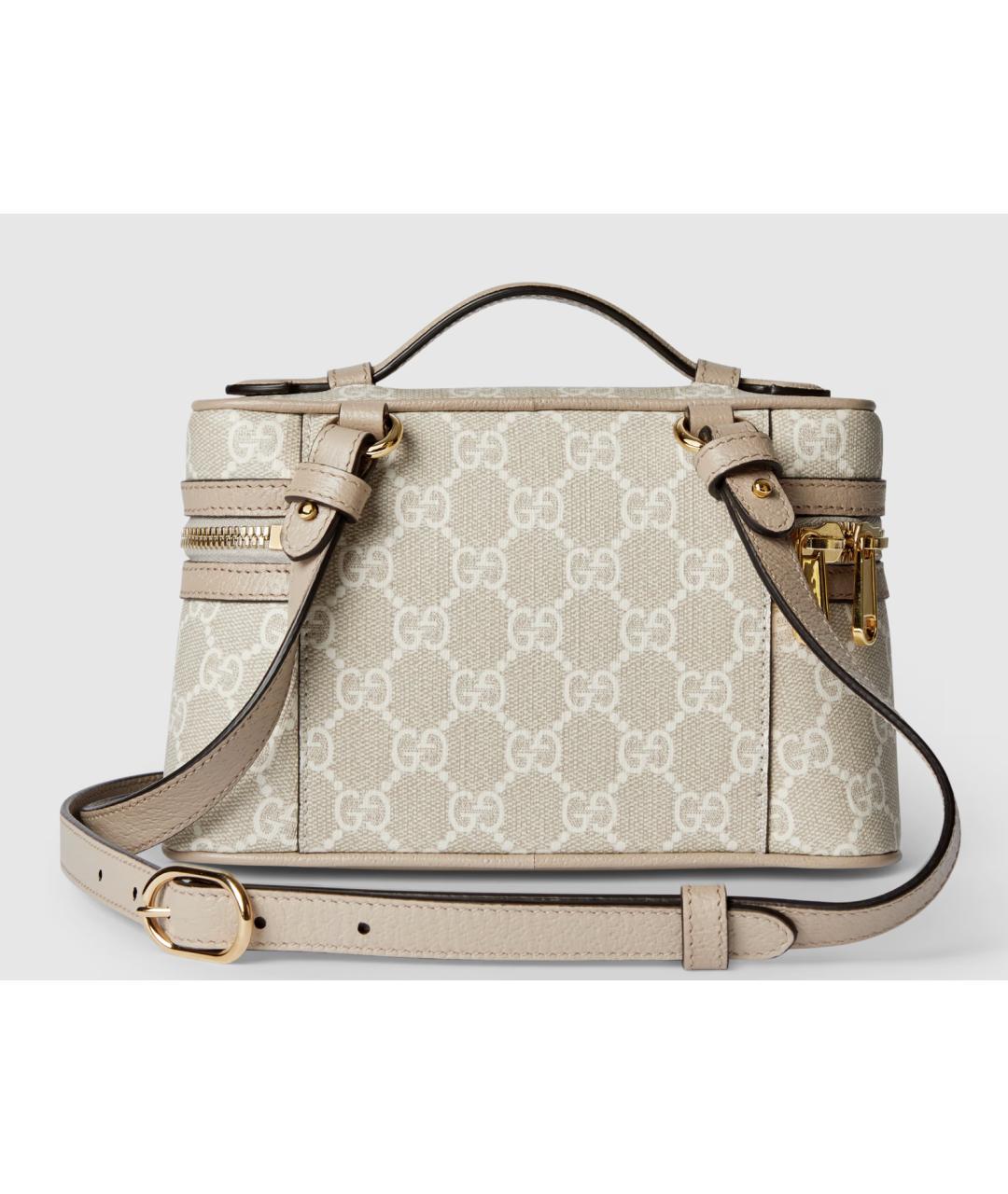 GUCCI Бежевая кожаная сумка через плечо, фото 4