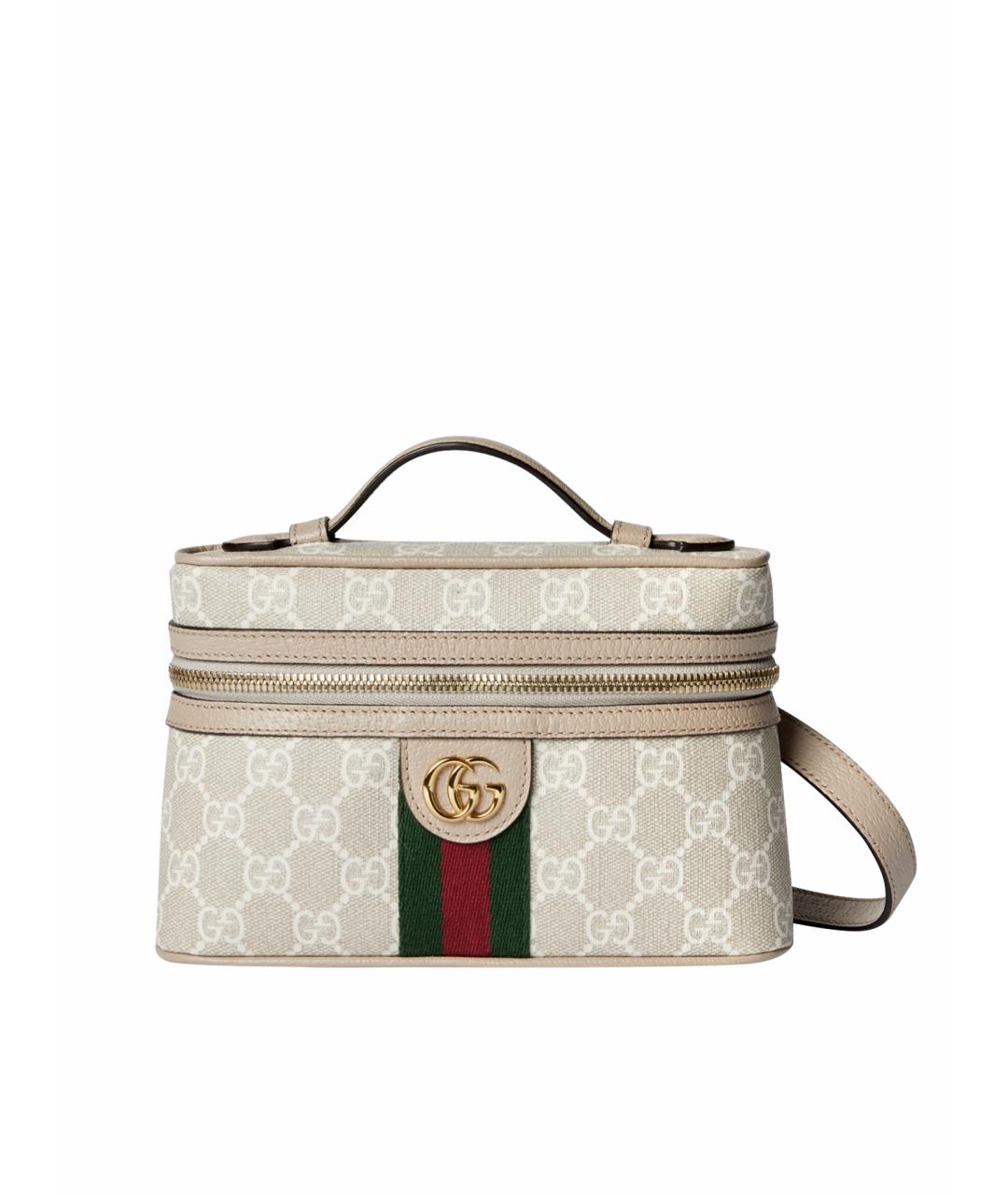 GUCCI Бежевая кожаная сумка через плечо, фото 1