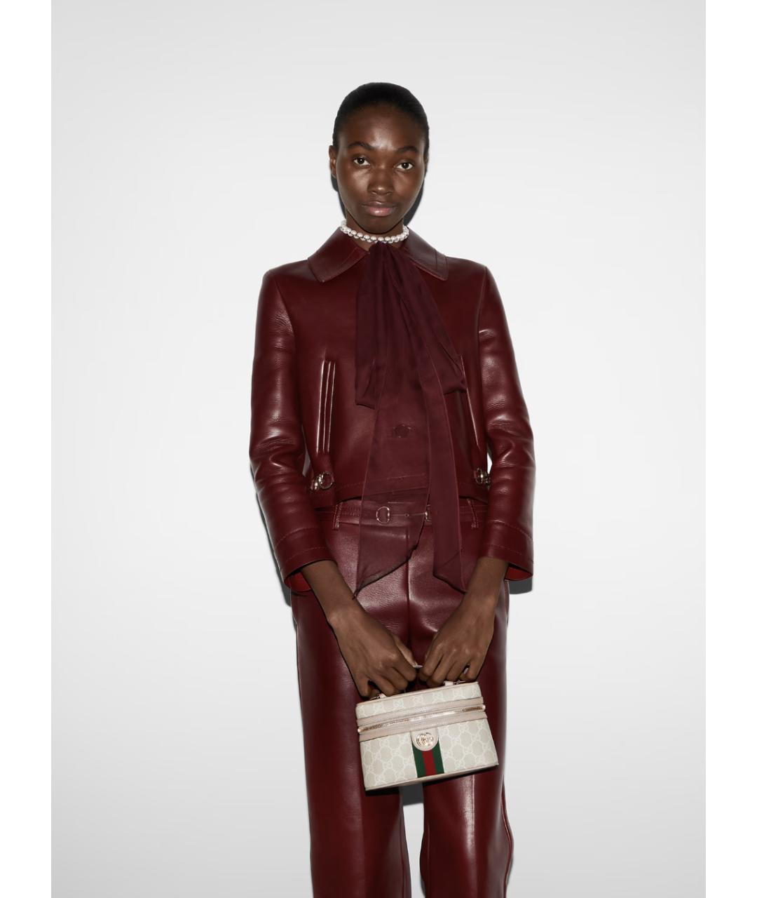 GUCCI Бежевая кожаная сумка через плечо, фото 3