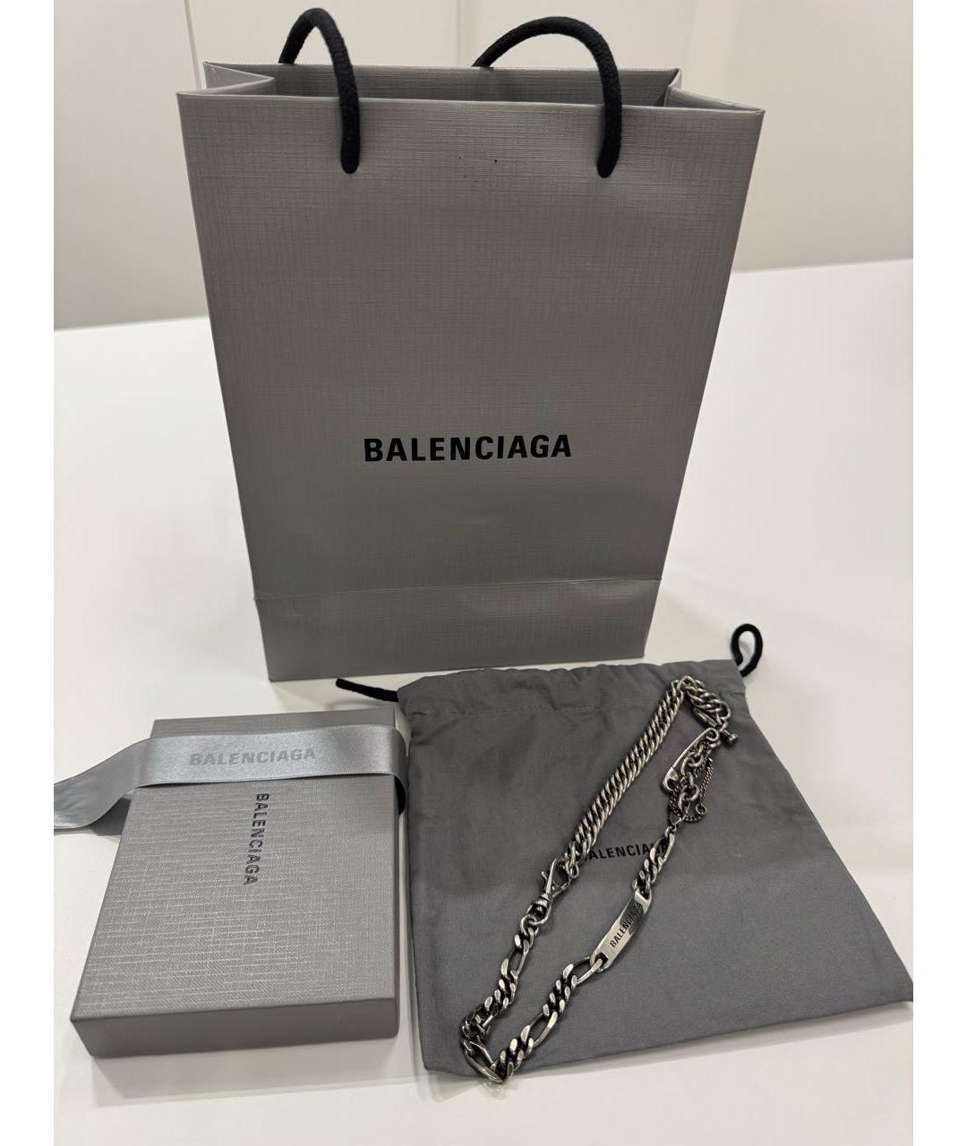 BALENCIAGA Серебряная латунная цепочка/подвеска, фото 2