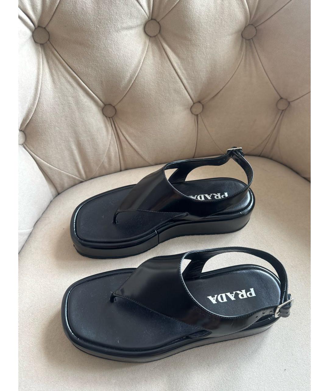 PRADA Черные босоножки, фото 4