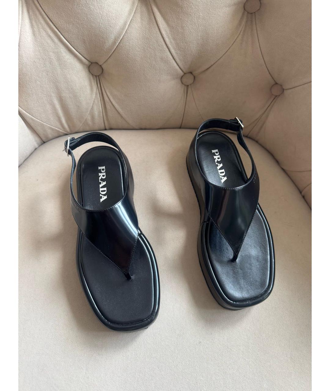 PRADA Черные босоножки, фото 2