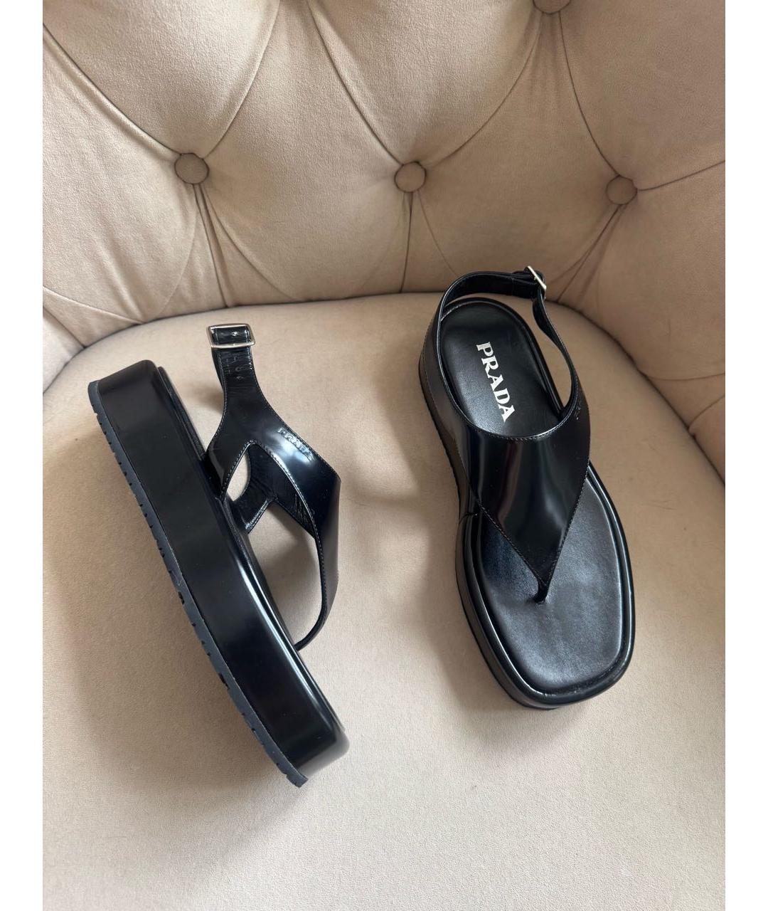 PRADA Черные босоножки, фото 7